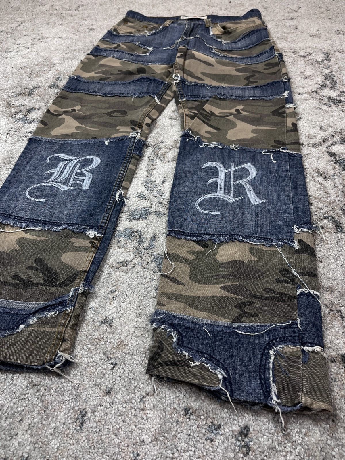 Vintage UPCYCLED BAGGY DISTRESSED BARE BONDAGE PANTS - № 3196 Size US 32 / EU 48 - 4 Thumbnail