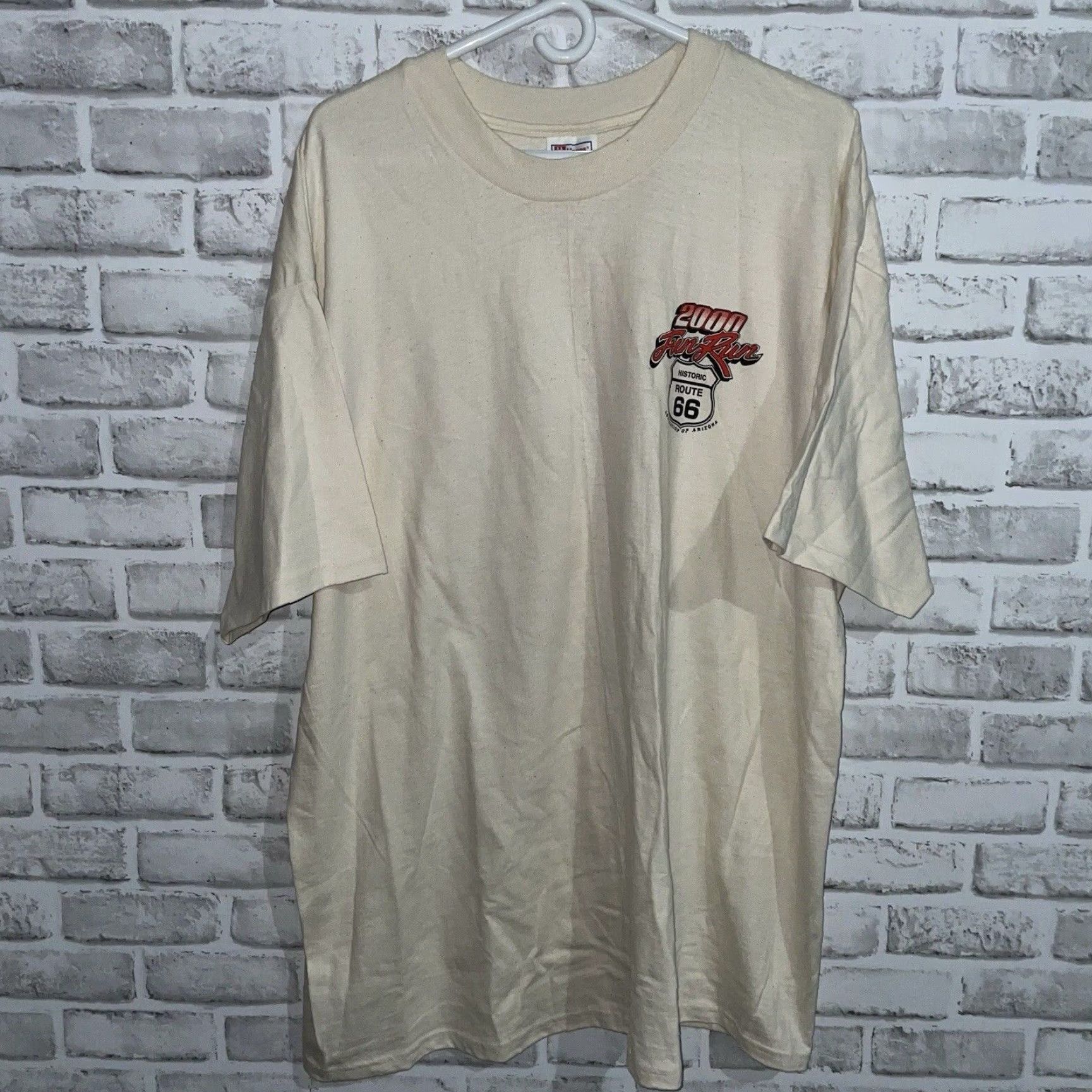 Hanes VINTAGE Hanes T-Shirt 2000s Route 66 Graphic Mens Size XXL 100% Cotton Beige Size US XXL / EU 58 / 5 - 2 Thumbnail