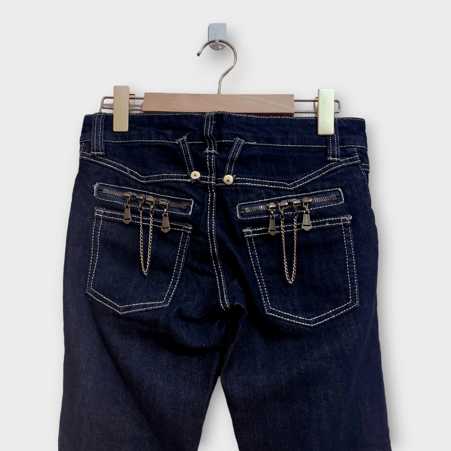 Vintage Flare💥 Pocket Zipped By Original Jeans Size 30" / US 8 / IT 44 - 2 Thumbnail