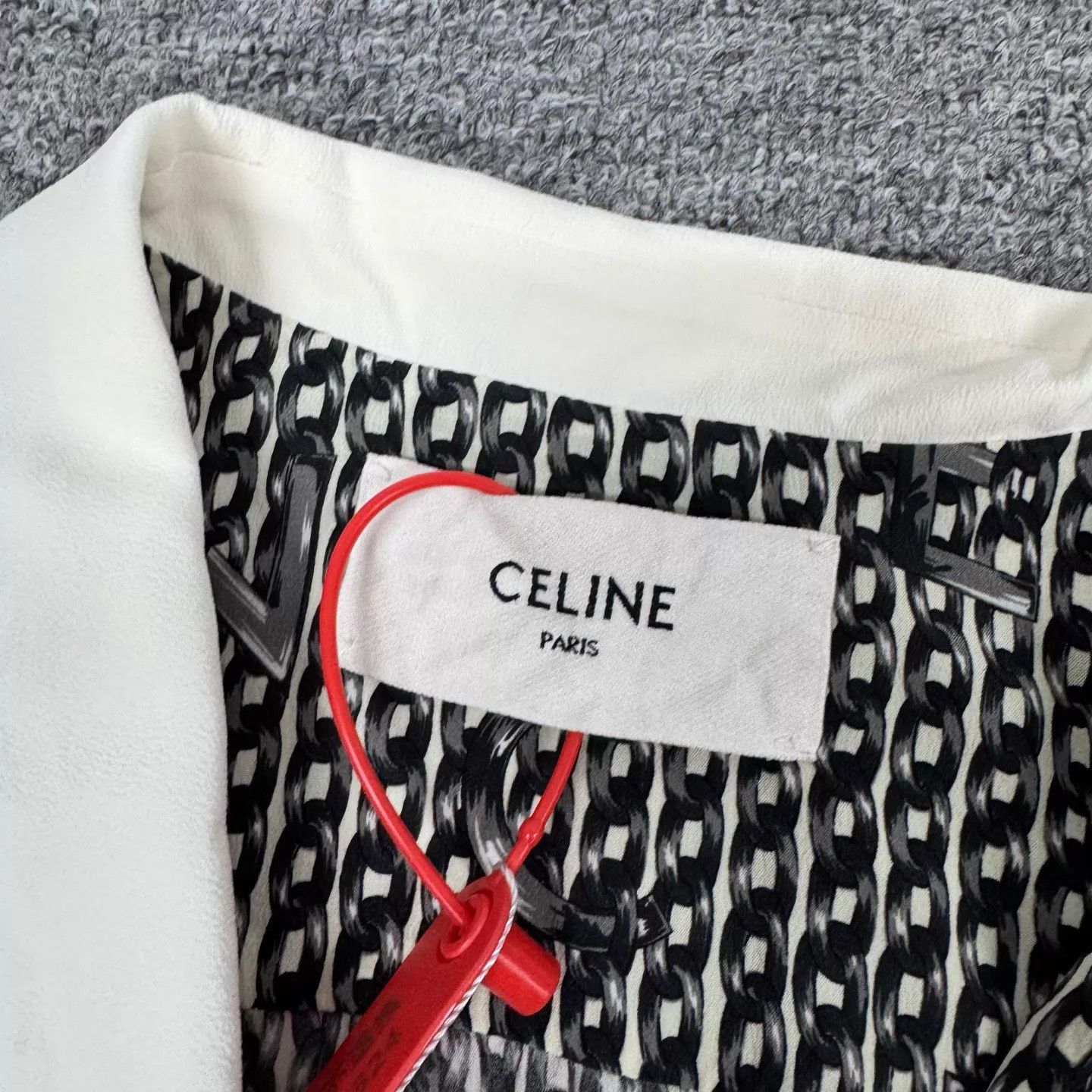 Celine Celine color block chain print shirt dress 38 Size S / US 4 / IT 40 - 5 Thumbnail