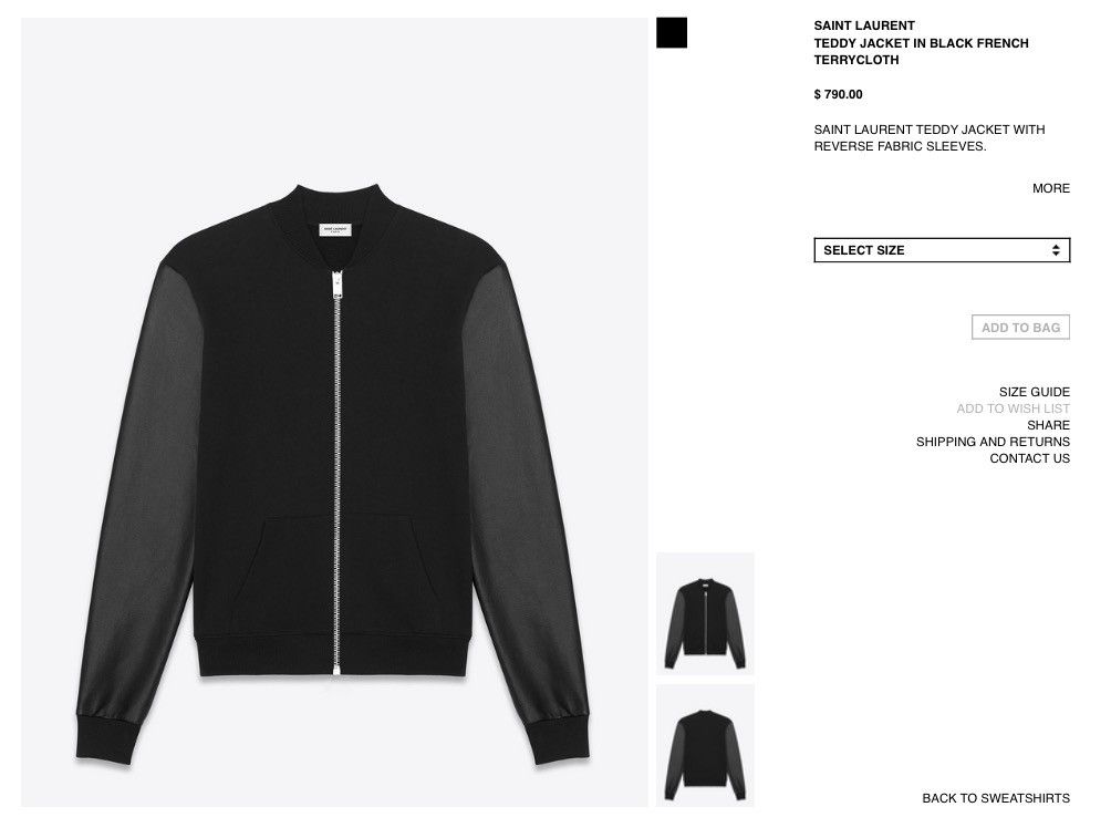 Saint Laurent Paris Saint Laurent Hybrid Leather Sleeve Jacket Hedi SS14 Size US M / EU 48-50 / 2 - 6 Thumbnail