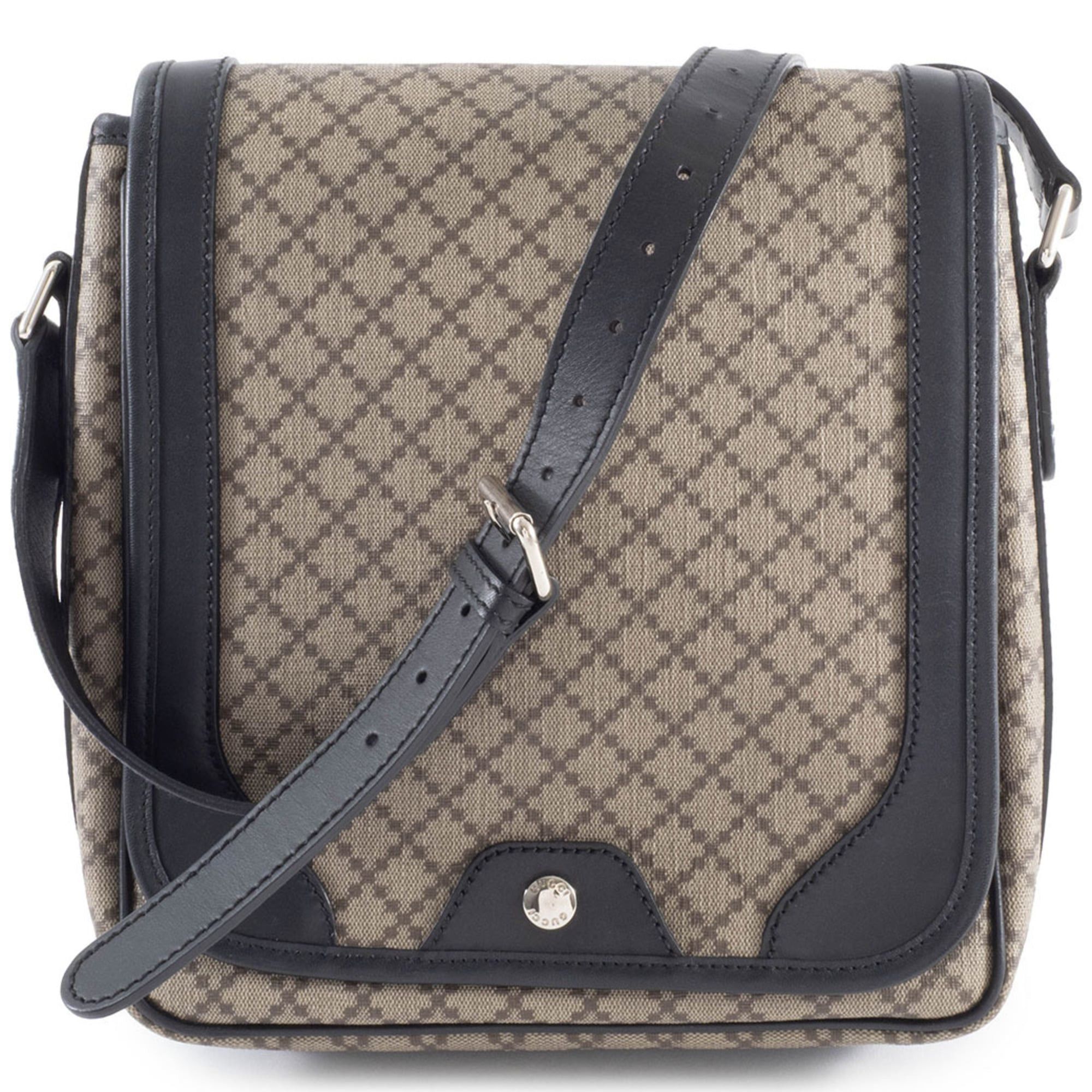 Gucci Gucci Diamante Shoulder Bag 295679 PVC Leather Beige Black Women ...