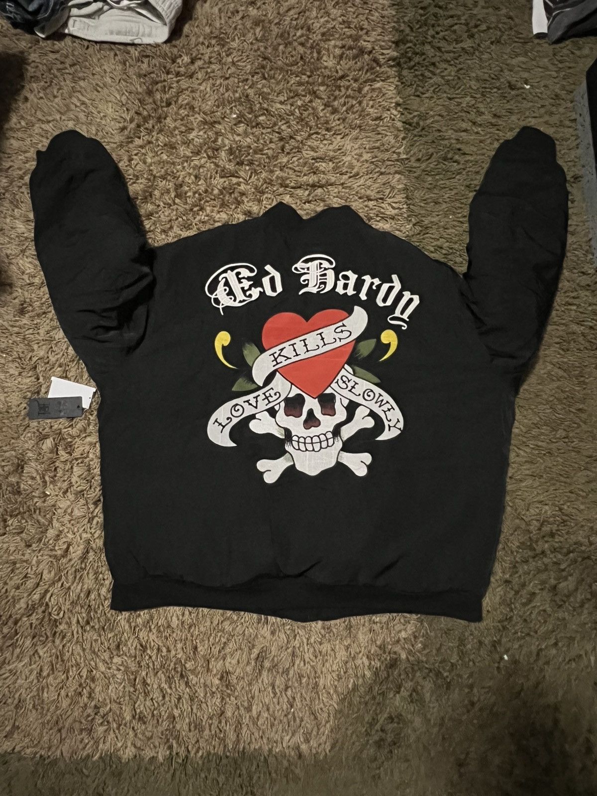 Ed Hardy Black Ed hardy bomber Jacket DS Size US XL / EU 56 / 4 - 4 Thumbnail