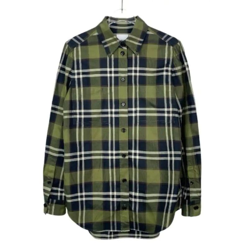 Burberry Burberry Green Long Sleeve Crop Shirt Size XS / US 0-2 / IT 36-38 - 1 Thumbnail