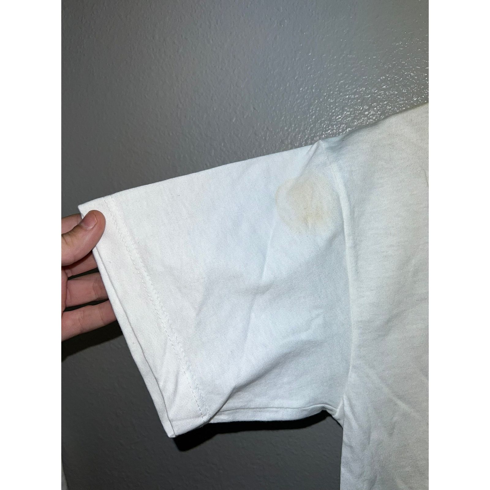 Jerzees Vintage White Blank Shirt Jerzees Stained On Sleeve Tee S Size US S / EU 44-46 / 1 - 2 Thumbnail