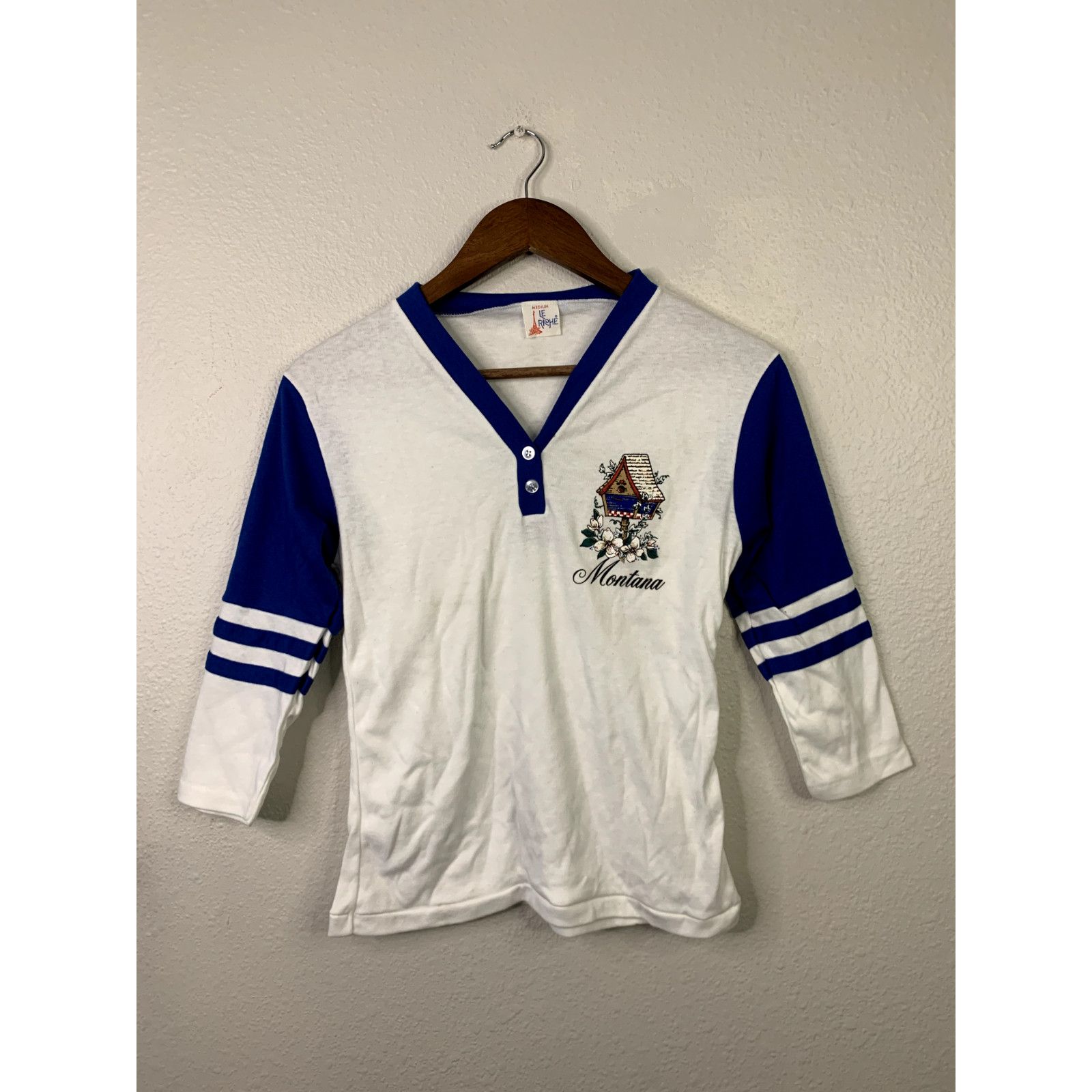 Vintage 90s Le Riche Montana Birdhouse Graphic Quarter Sleeve Shirt Size M / US 6-8 / IT 42-44 - 1 Thumbnail