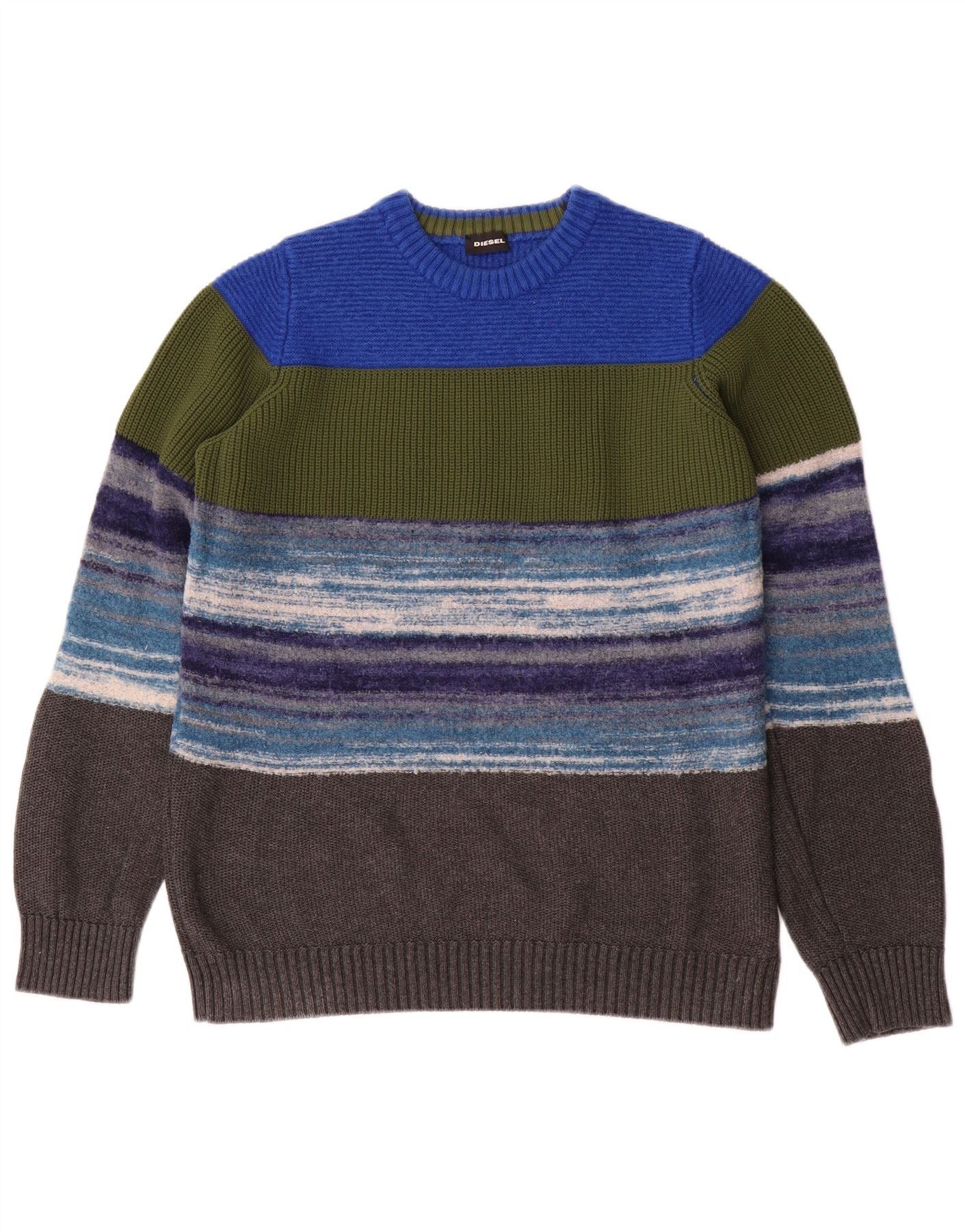Diesel Womens Crew Neck Jumper Sweater UK 14 Large Multicoloured St Size S / US 4 / IT 40 - 1 Thumbnail