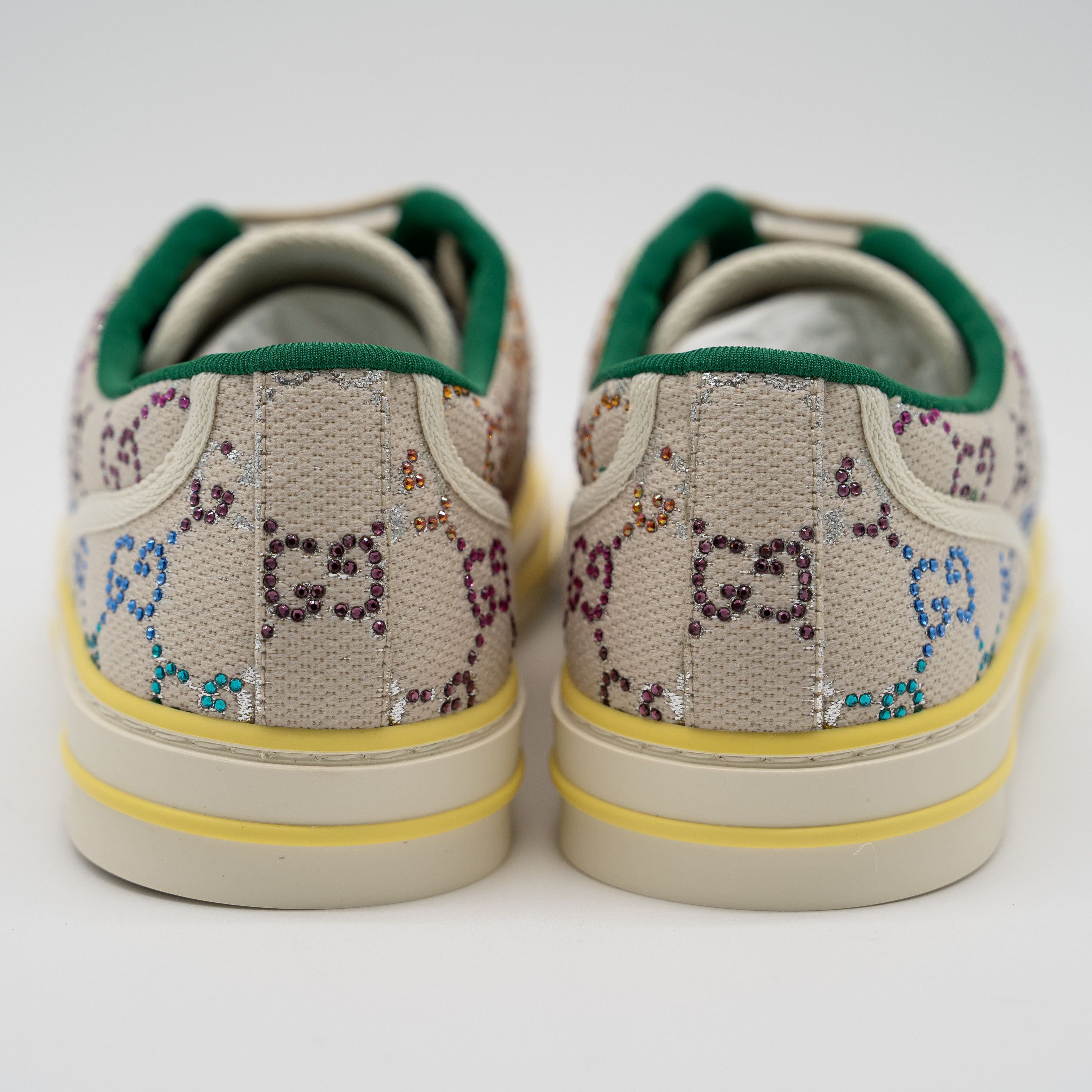 Gucci 40G 10 us Gucci Canvas Crystal GG 1977 Tennis Sneakers Beige Size US 10 / IT 40 - 5 Thumbnail