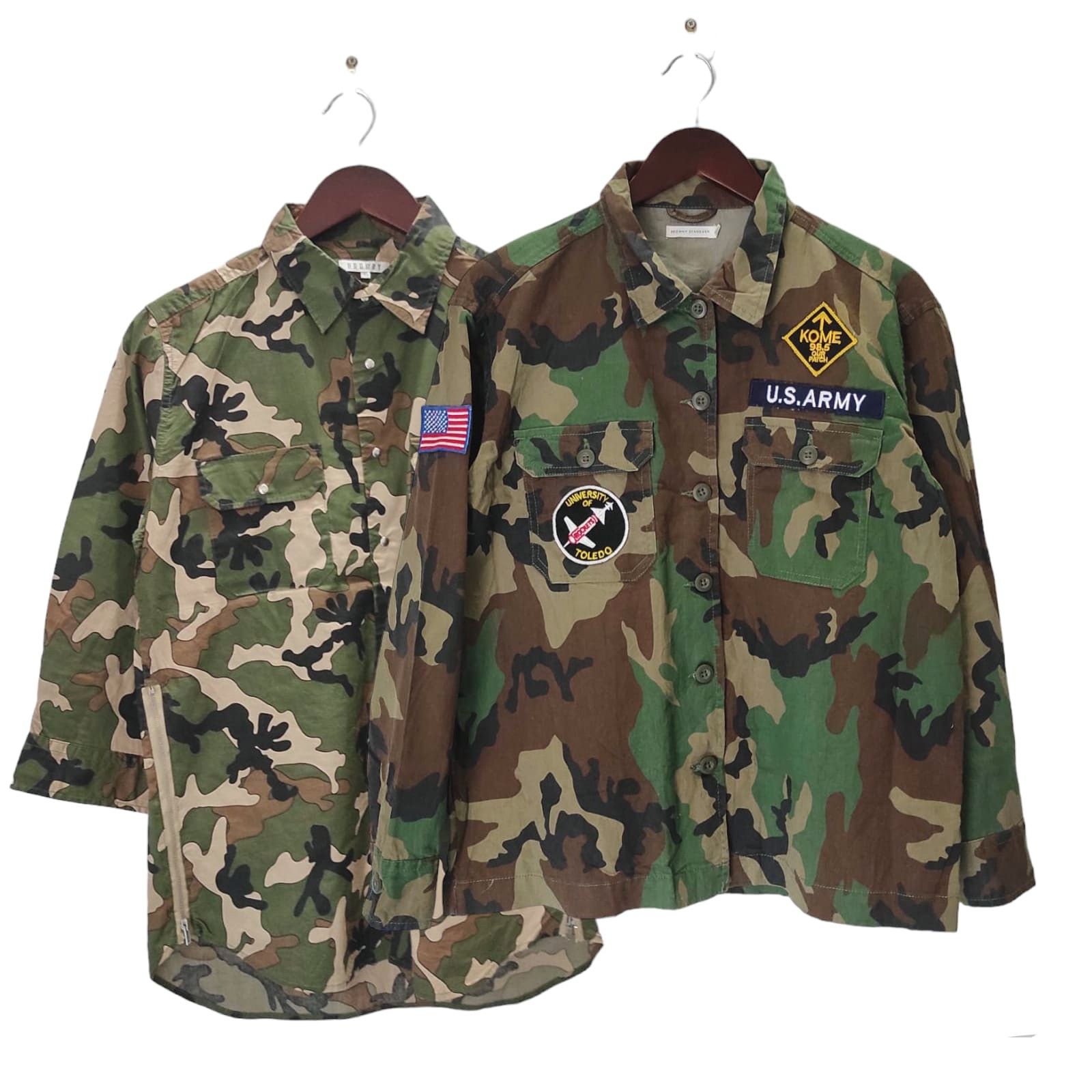 image of Combo Browny Standard Us Army Military Shirt Button Up in Camo, Men's (Size Medium)
