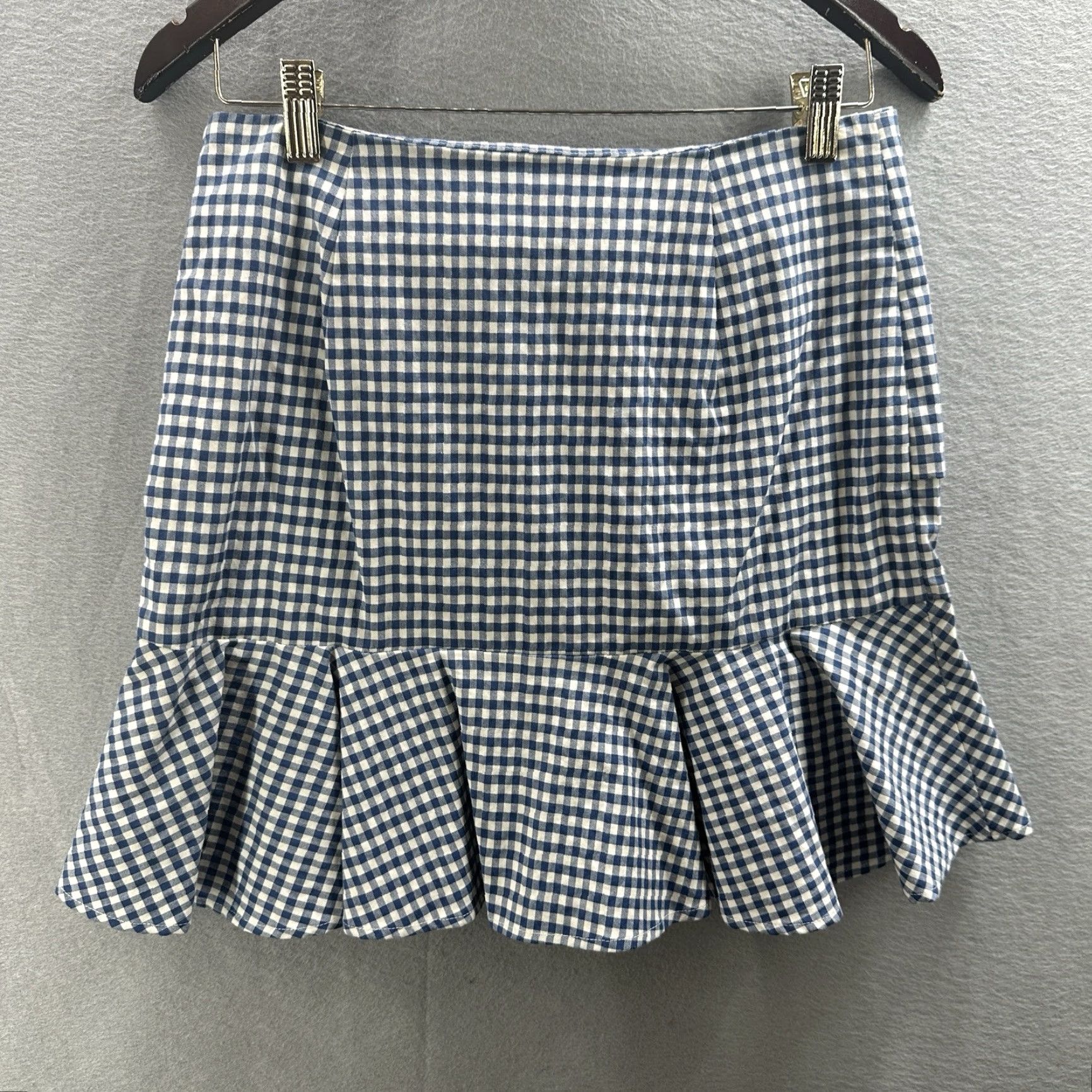Veronica Beard Veronica Beard Mini Skirt Womens 6 Blue Plaid Asymmetrical Cottage Gingham Boho Prep 90s Style Short Skirt Mens/Womens Size 28" / US 6 / IT 42 - 6 Thumbnail
