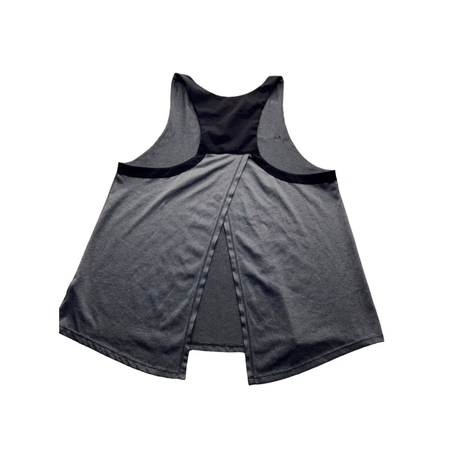 Vintage Marika Open Back Athletic Tank Top Womens Medium Grey and Black Open Back 100% Polyester Athletic Activewear Shirt Size M / US 6-8 / IT 42-44 - 2 Thumbnail