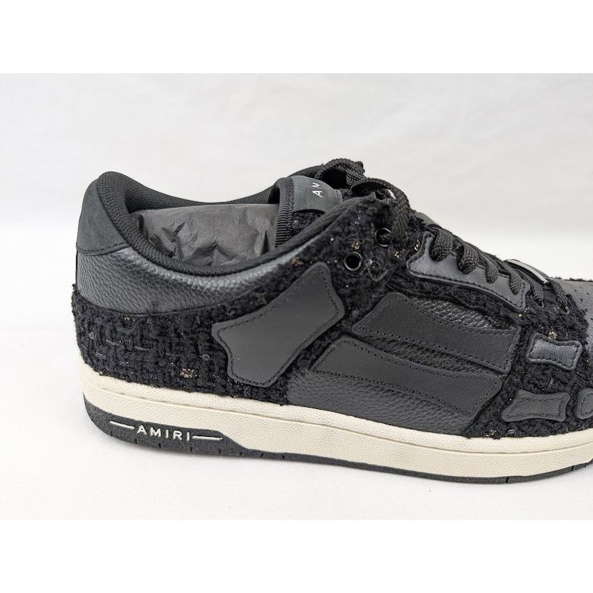 Amiri o1rshd1 Boucle Skelton Low-Top Sneakers in Black Size US 13 / EU 46 - 4 Thumbnail