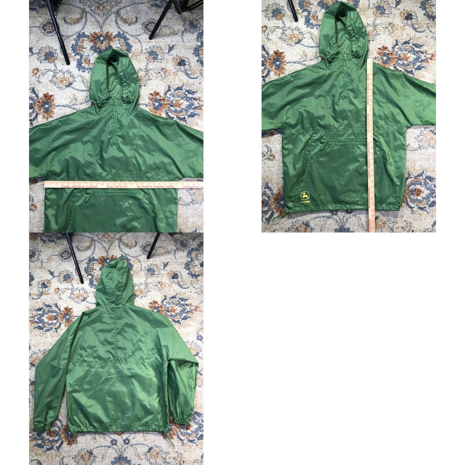 John Deere John Deere Jacket Mens M Green Hooded 1/4 Zip Windbreaker Anorak Airlight Pockets Zip Front Kangaroo Pocket Casual Outdoor Size US M / EU 48-50 / 2 - 8 Thumbnail