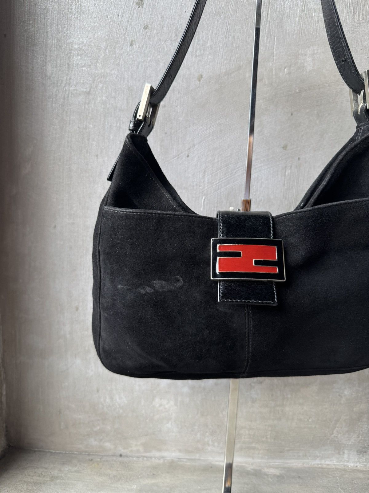 Fendi Fendi FF Buckle Suede Handbag Size ONE SIZE - 4 Thumbnail