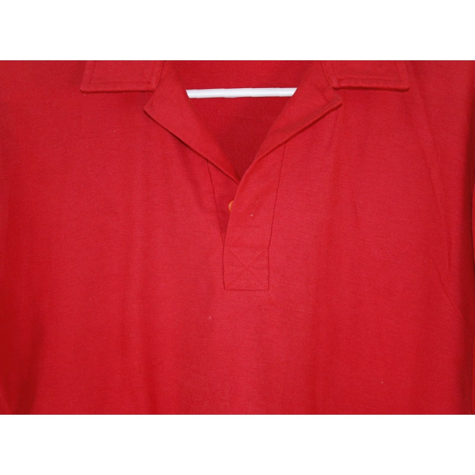 Vintage VINTAGE Fantasy Polo Shirt Mens 2XL Red Solid 100% Cotton Classic Short Sleeve Crew Neck Polo Rugby Shirt Size US XXL / EU 58 / 5 - 2 Thumbnail