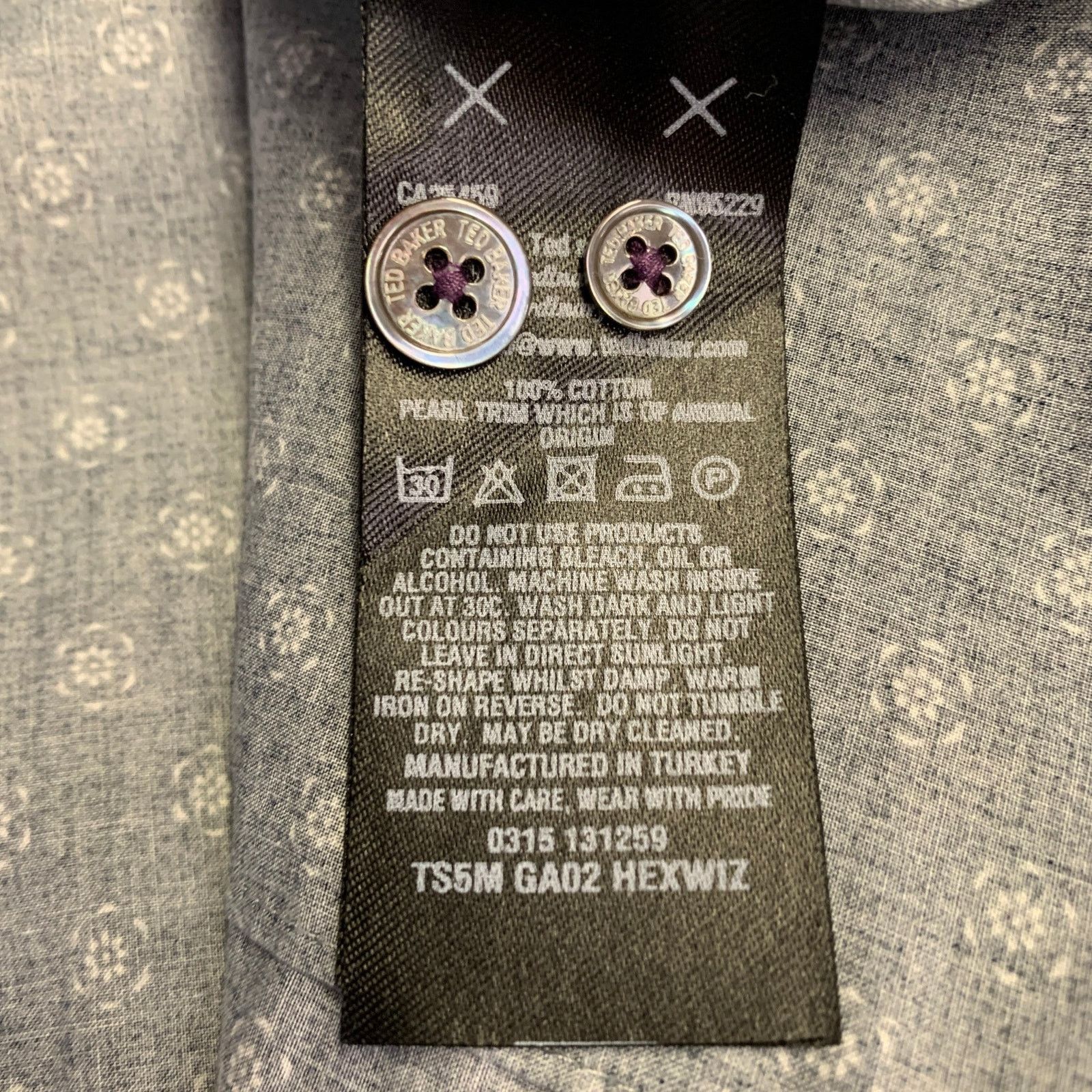 Ted Baker Hexwiz Navy White Circles Cotton One Pocket Long Sleeve Size US XS / EU 42 / 0 - 6 Thumbnail