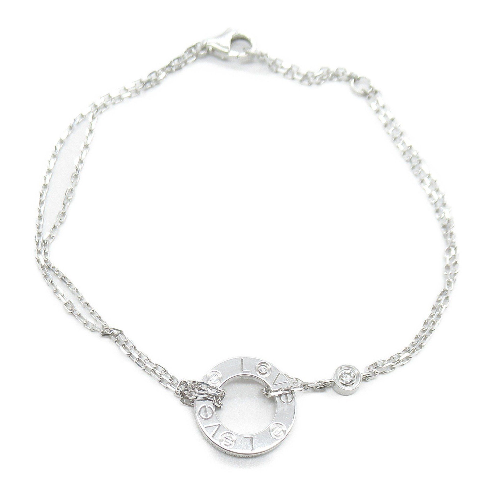 image of Cartier Love Circle 2P Diamond Bracelet Clear K18Wg(Whitegold) Diamond, Women's