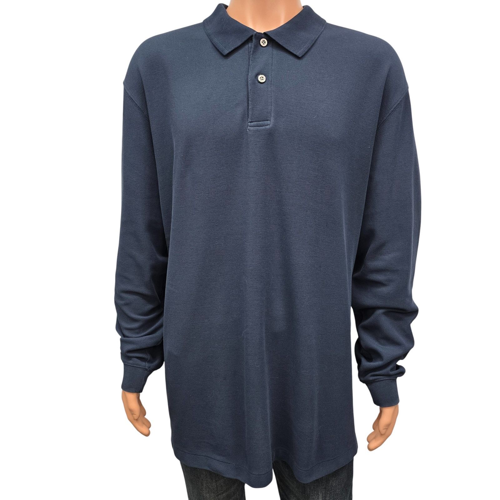 L.L. Bean LL Bean Premium Double L Polo Long-Sleeve Men XXL 2XL Navy Size US XXL / EU 58 / 5 - 3 Thumbnail
