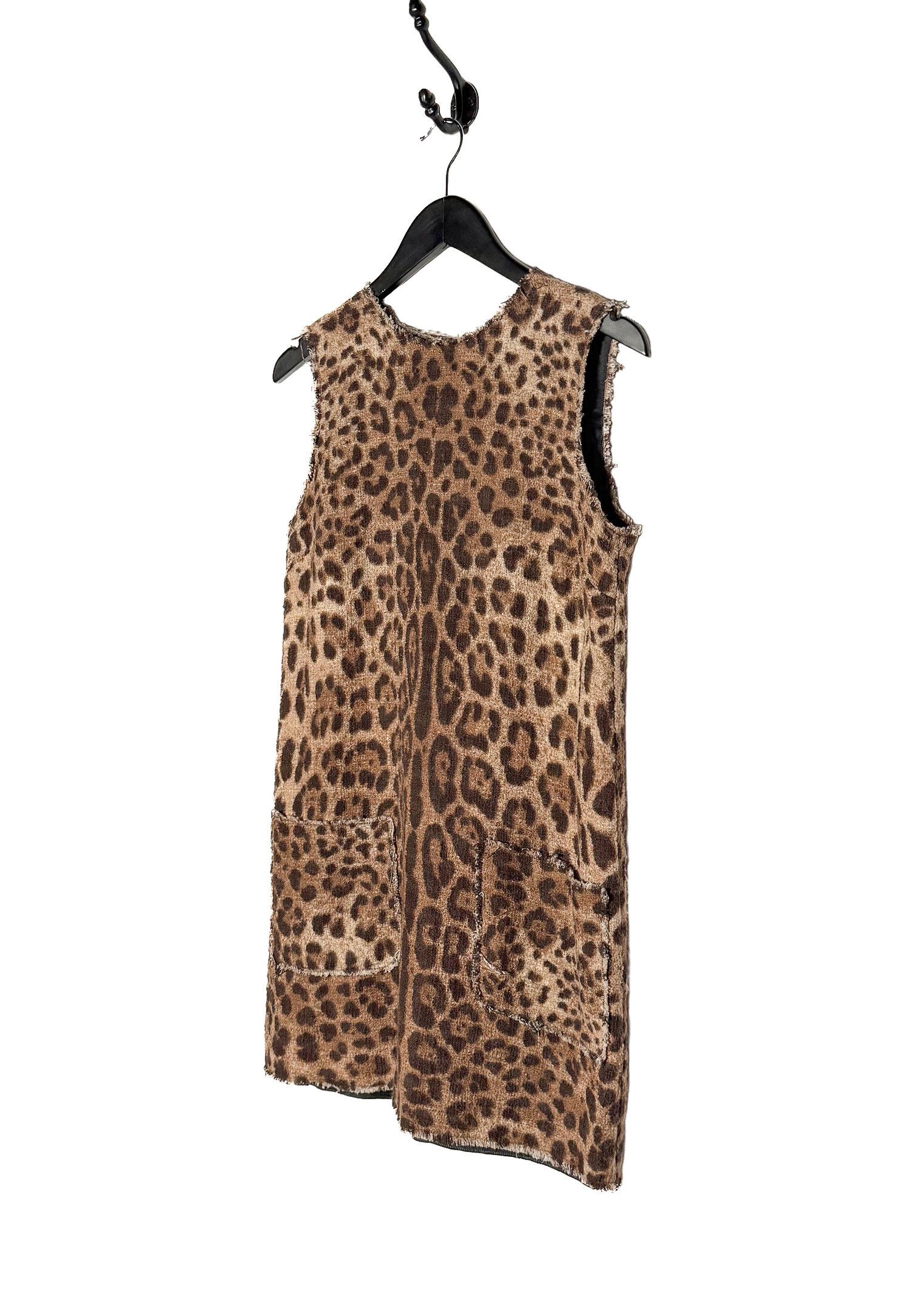 Dolce & Gabbana Dolce & Gabbana Leopard Print Cotton Tweed Mini Dress Size M / US 6-8 / IT 42-44 - 2 Thumbnail