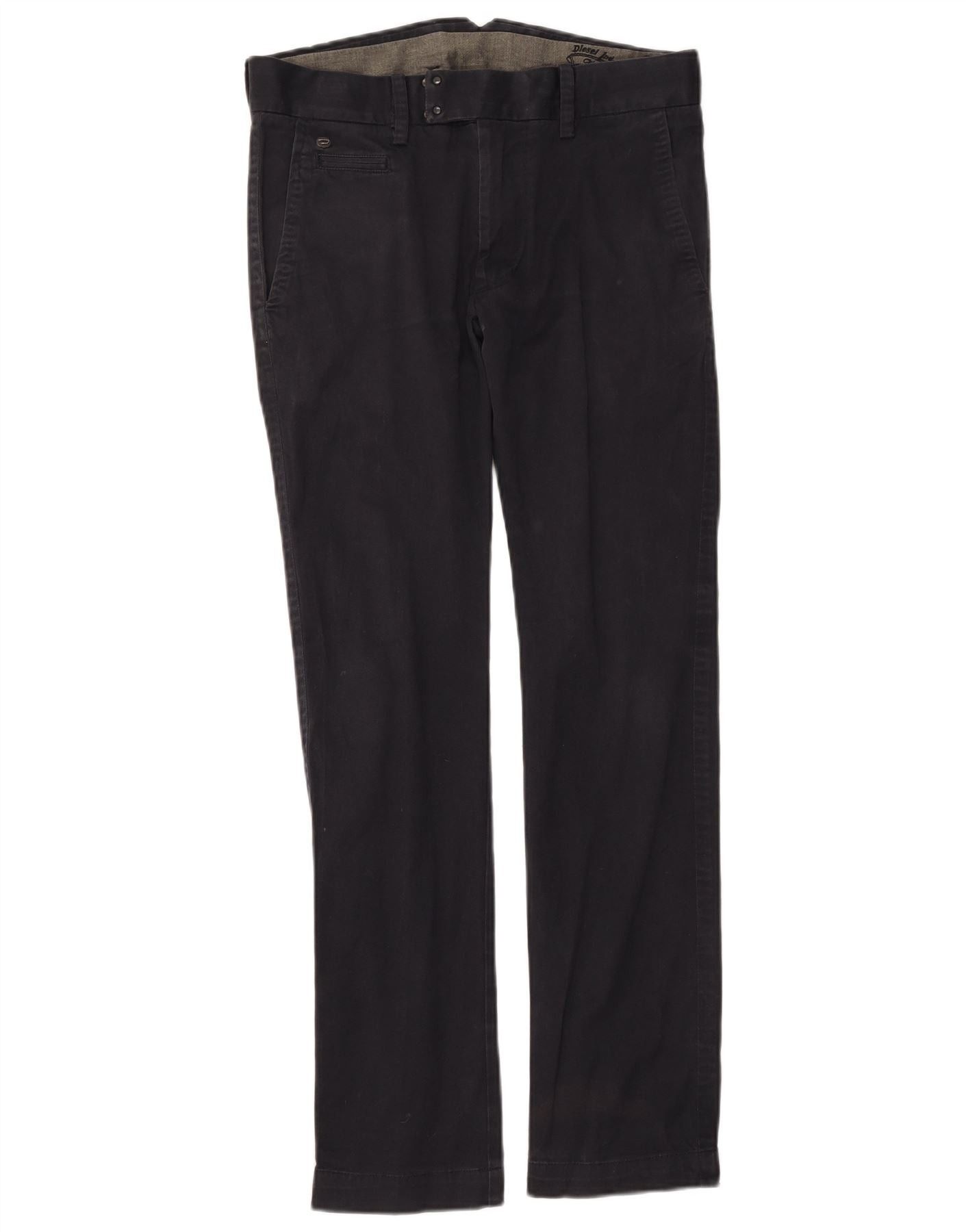 Diesel Womens Slim Chino Trousers W28 L30 Navy Blue Cotton Size 24" / US 00 / IT 34 - 1 Thumbnail