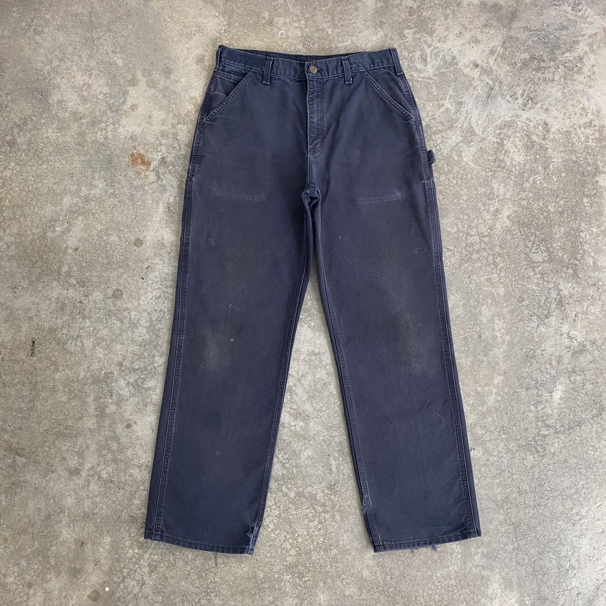 Carhartt Vintage Carhartt Faded Midnight Blue Carpenter Pants Size US 31 - 3 Thumbnail