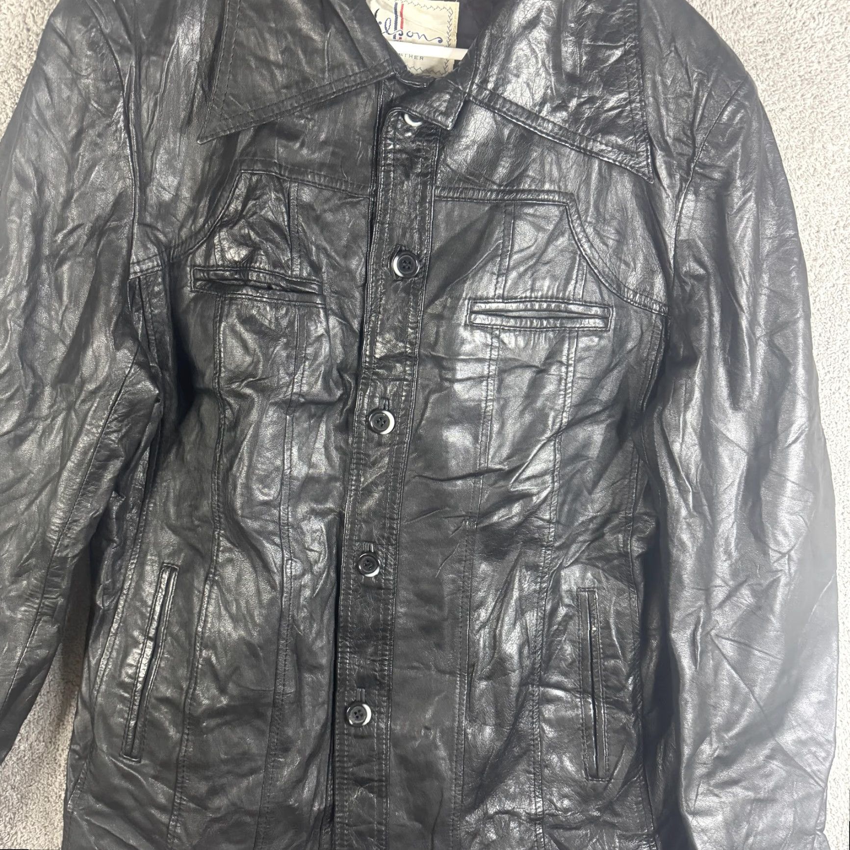 House of CB VINTAGE Wilson's House Of Suede And Leather Jacket Womens M Black Button Size M / US 6-8 / IT 42-44 - 6 Thumbnail