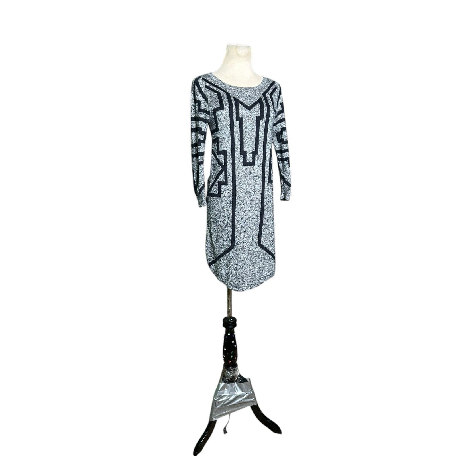 Express Express gray black geometric sweater dress size XS Size XS / US 0-2 / IT 36-38 - 8 Thumbnail