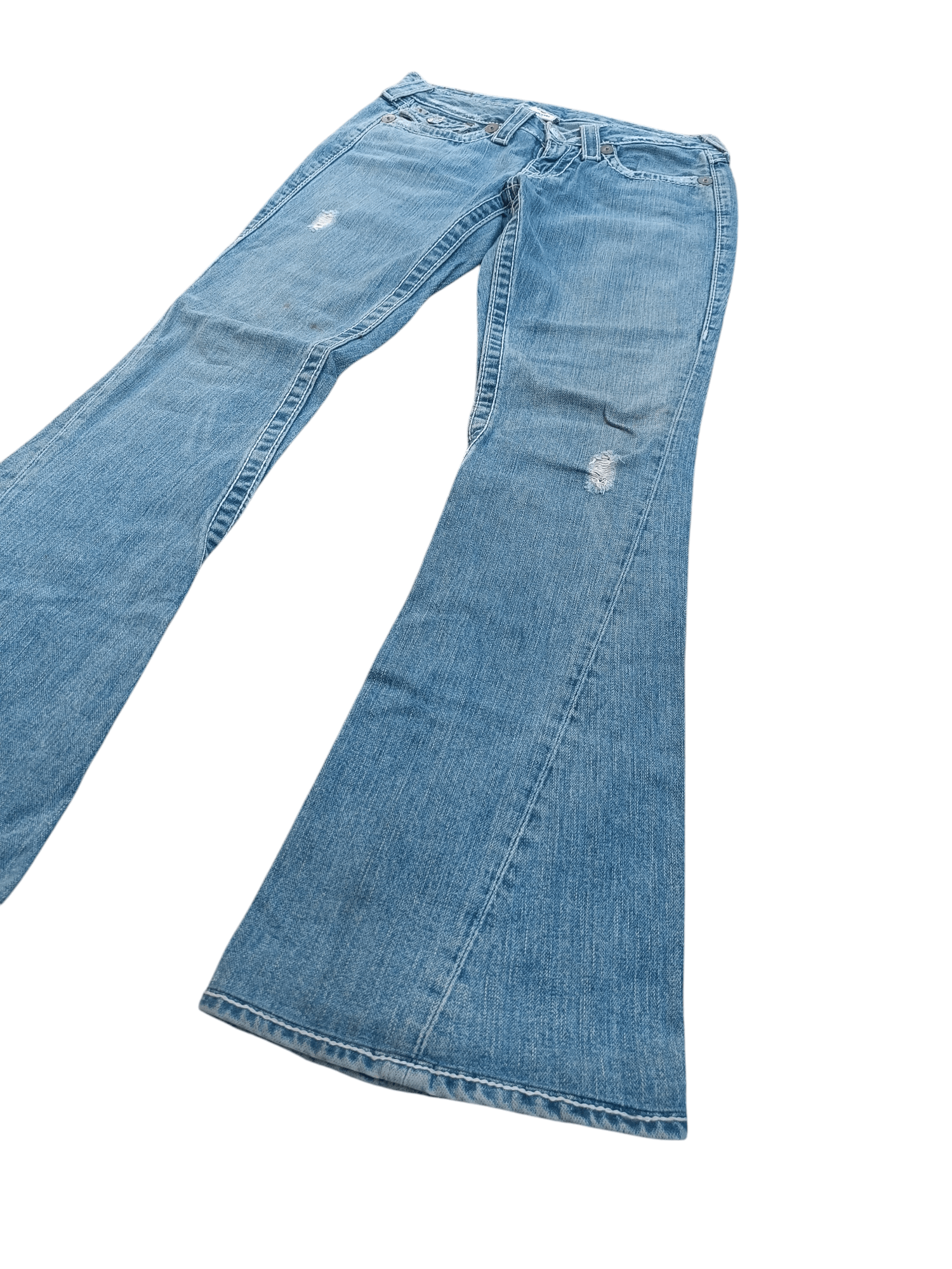 American Apparel × True Religion FLARED 💥 TRUE RELIGION DISTRESSED JOEY BIG T DENIM TR13 Size 27" / US 4 / IT 40 - 3 Thumbnail