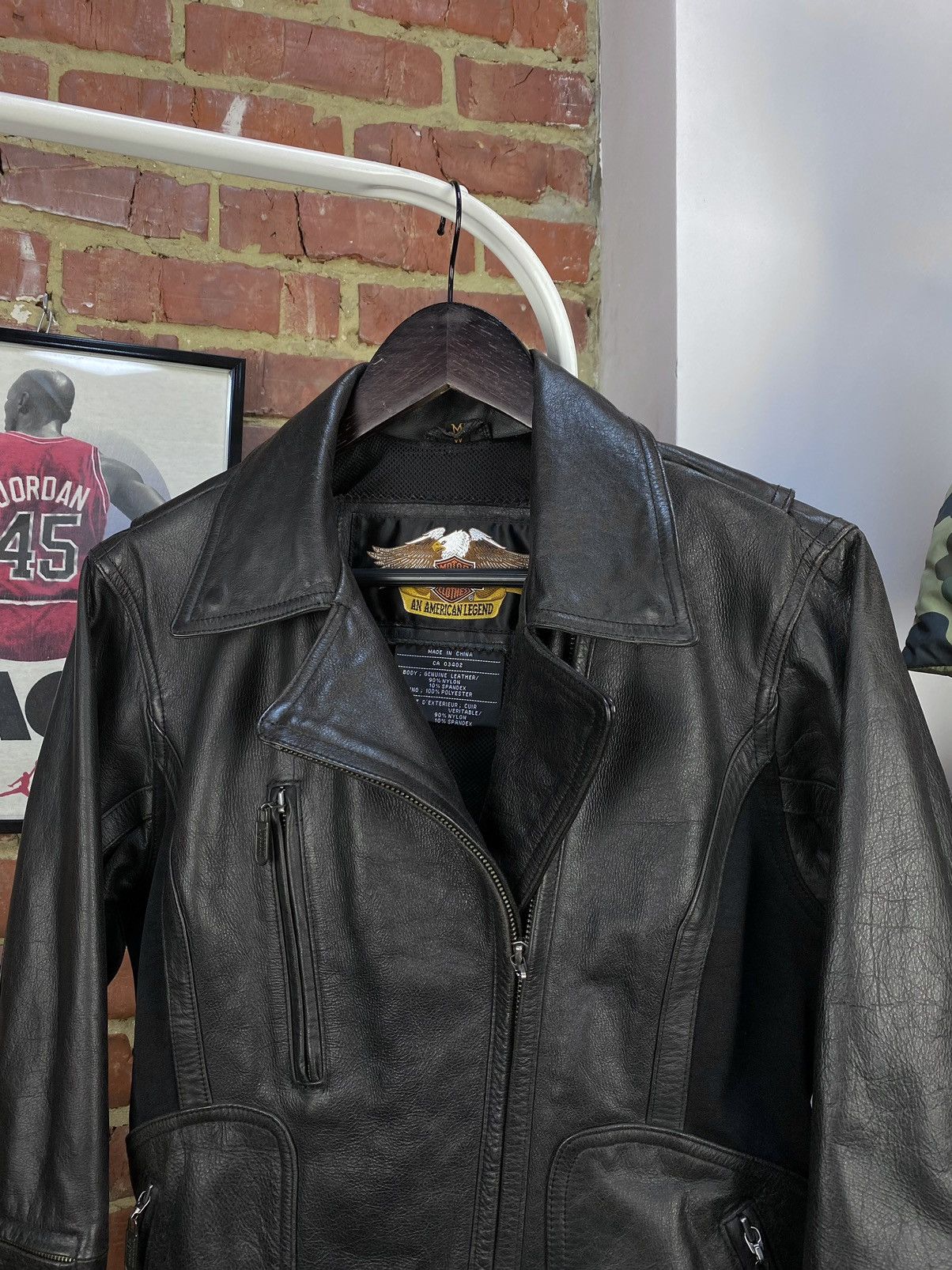 Harley Davidson × Vintage Harley Davidson Motorcycle Biker Black Leather Jacket Size M / US 6-8 / IT 42-44 - 3 Thumbnail