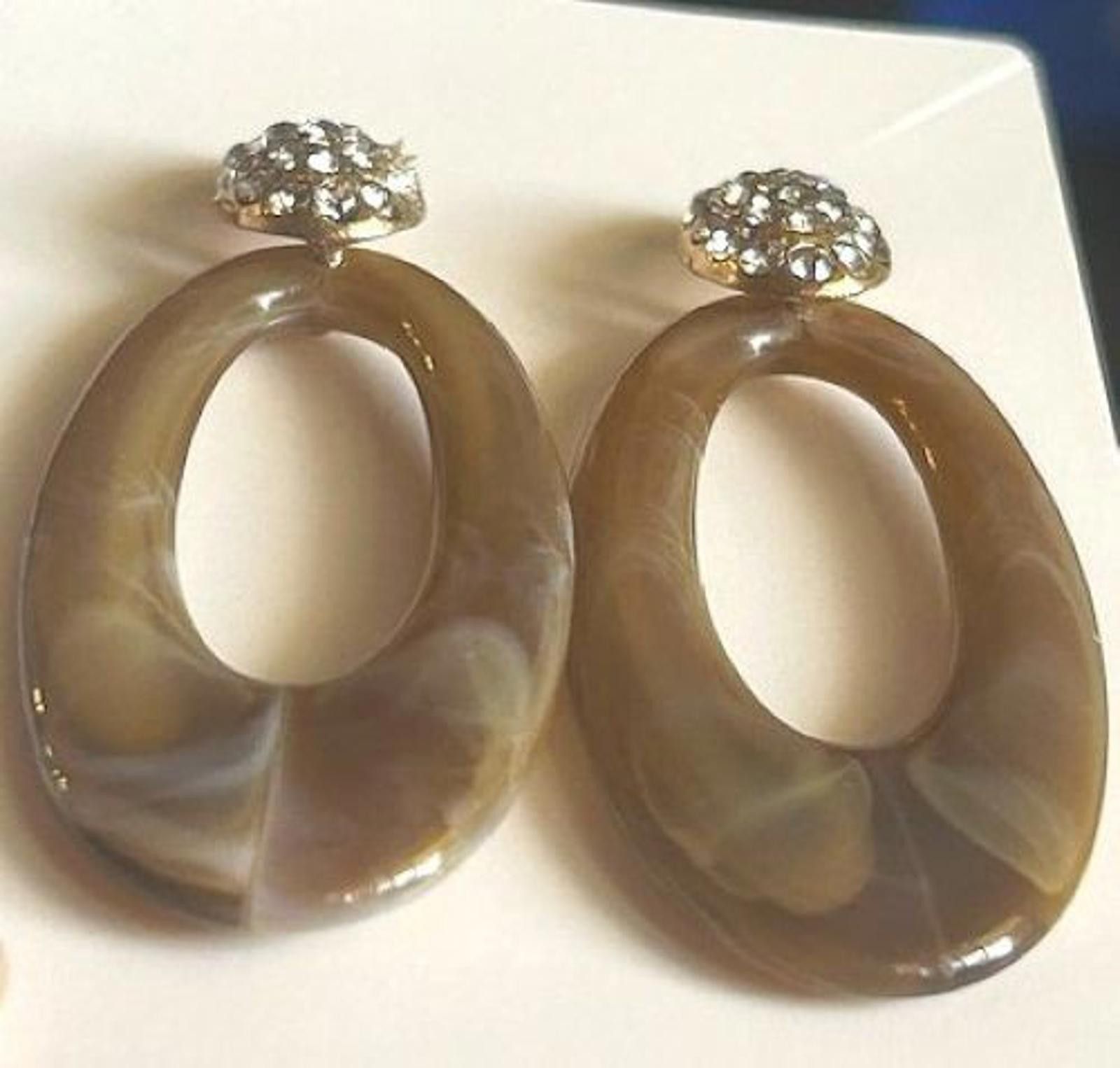 The Unbranded Brand Boho Rhinestone Dangle Earrings 2.5" Drop Neutral Glam Size ONE SIZE - 5 Thumbnail