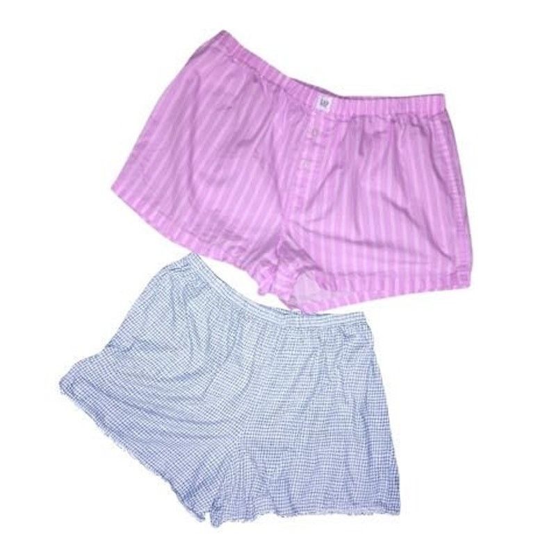 American Eagle Outfitters Plaid Checked Checker Stripe Boxer Shorts Pink/Blue Large/XL Size 40" / US 18 - 2 Thumbnail