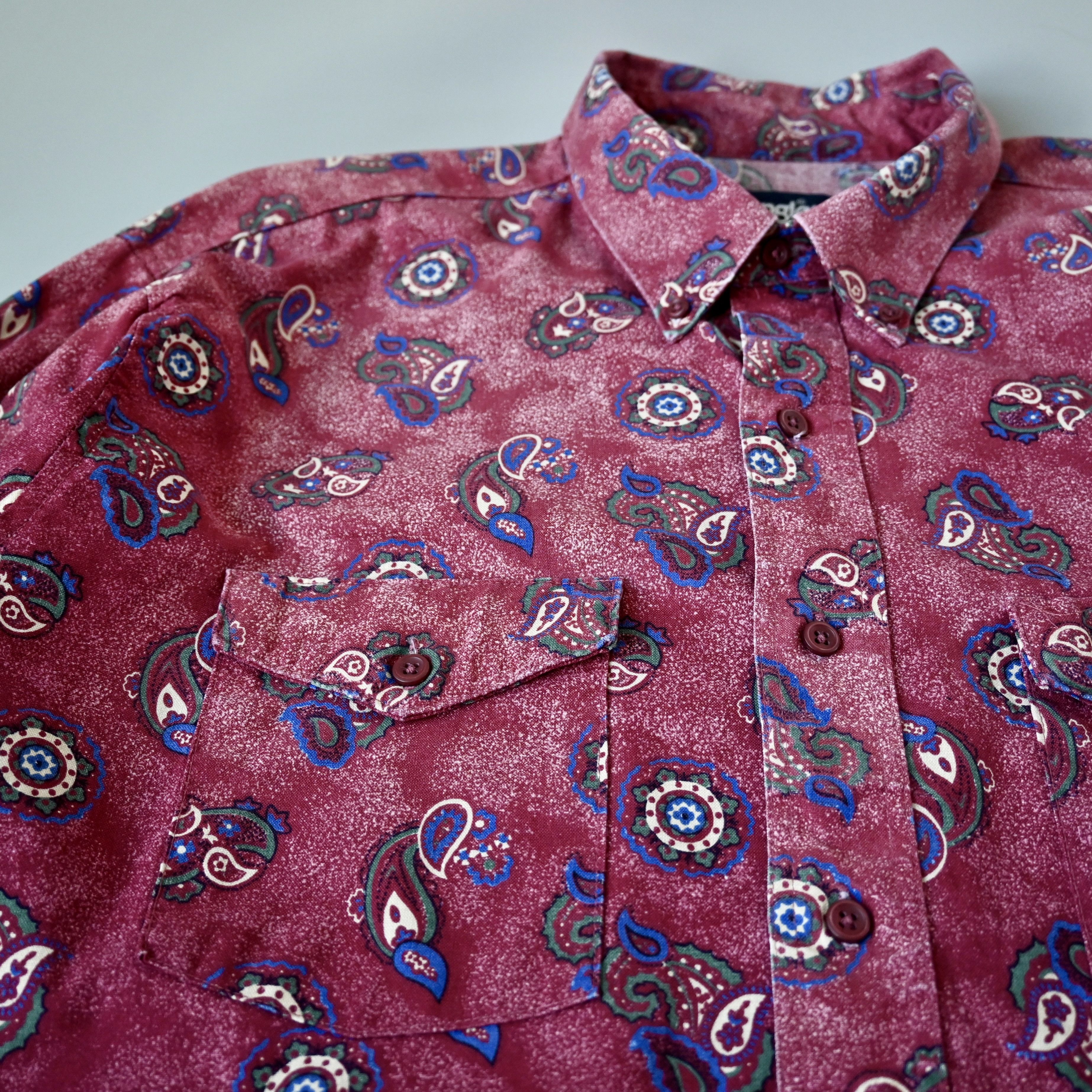 Vintage VTG Wrangler paisley pattern cotton western shirt, maroon Size US XL / EU 56 / 4 - 5 Thumbnail
