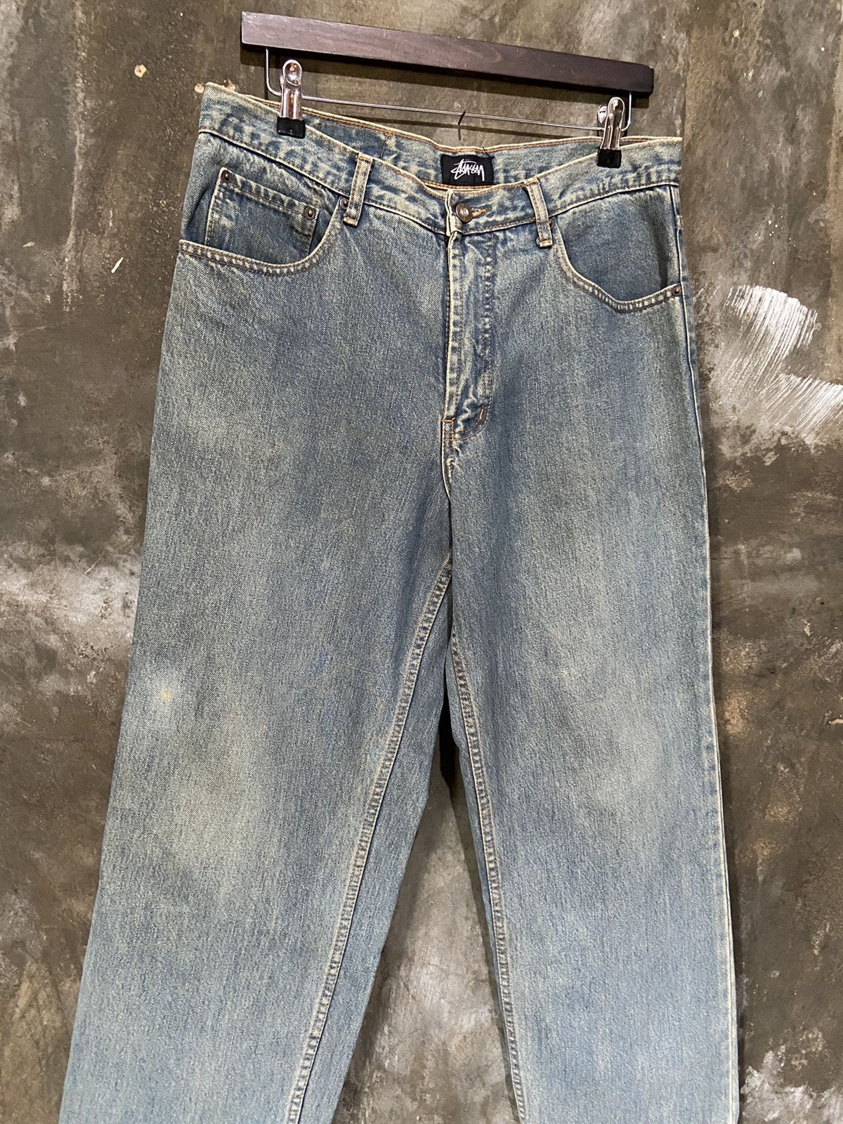 Stussy 📢SENDOFFER📢 Vintage Stussy Baggy Jeans Made In ITALY Size US 35 - 13 Thumbnail