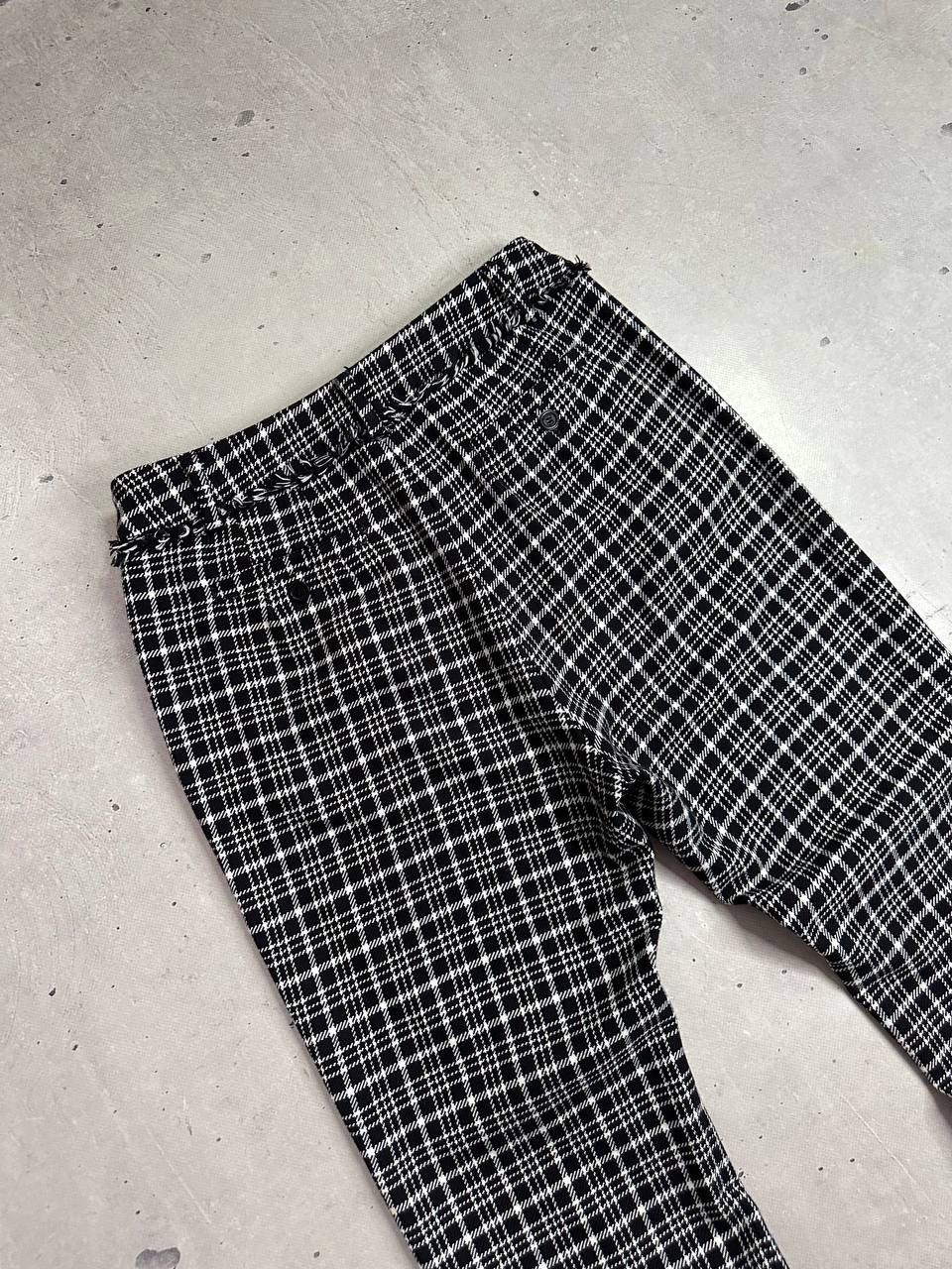 Weekend Max Mara Max Mara Weekend Check Pants Frayed Hem Cropped Trousers E38 Size 28" / US 6 / IT 42 - 10 Thumbnail