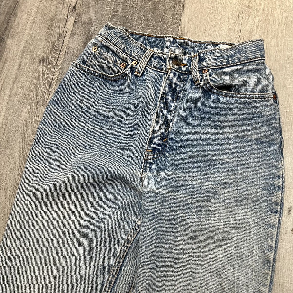 Levi's × Vintage VTG Levis 17525 Patchwork Denim Ripped USA Blue Jeans Size 25" / US 0 / IT 36 - 3 Thumbnail