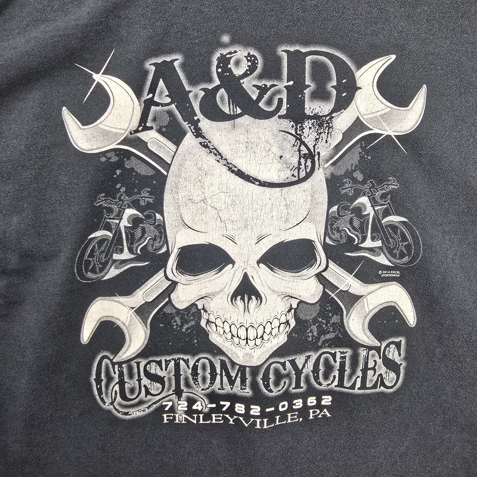 Gildan A&D Custom Cycles Shirt XXL Grunge Biker Harley Davidson Size US XXL / EU 58 / 5 - 6 Thumbnail