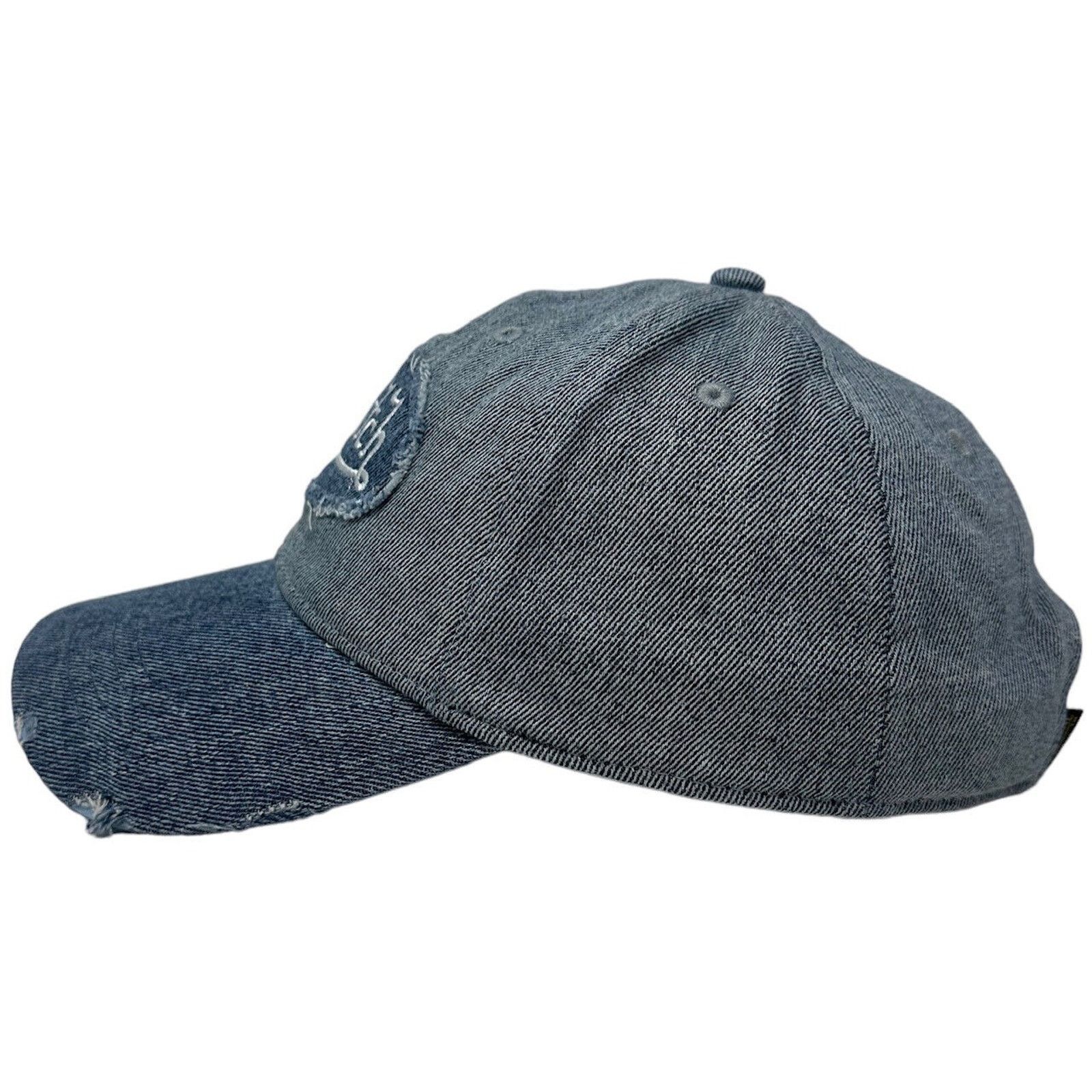 Von Dutch Von Dutch Hat Blue Denim Distressed Unstructured Dad Cap Size ONE SIZE - 3 Thumbnail