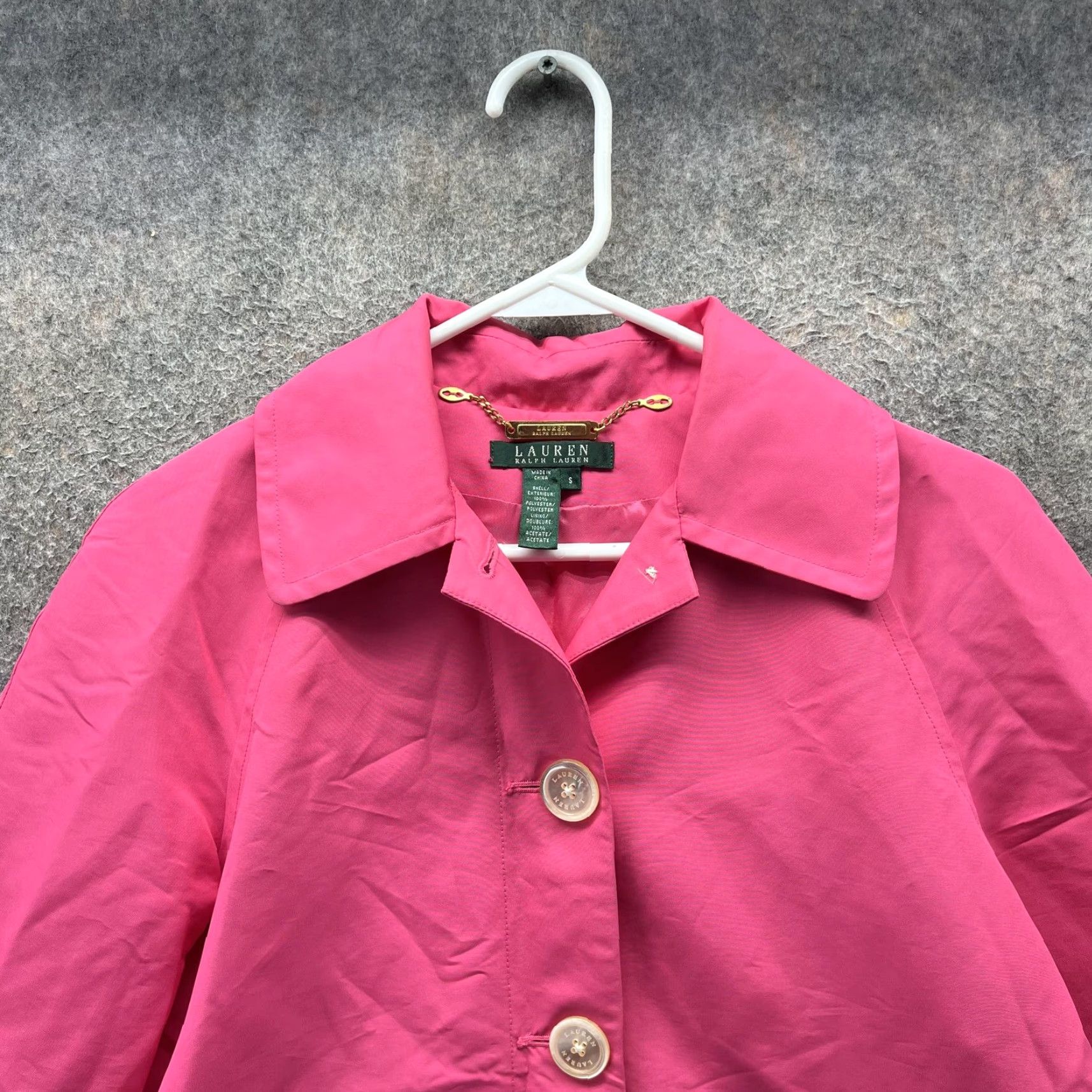 Ralph Lauren Lauren Ralph Lauren Jacket Womens Small Pink Button Front Short Swing Coat Size 28" / US 6 / IT 42 - 7 Thumbnail