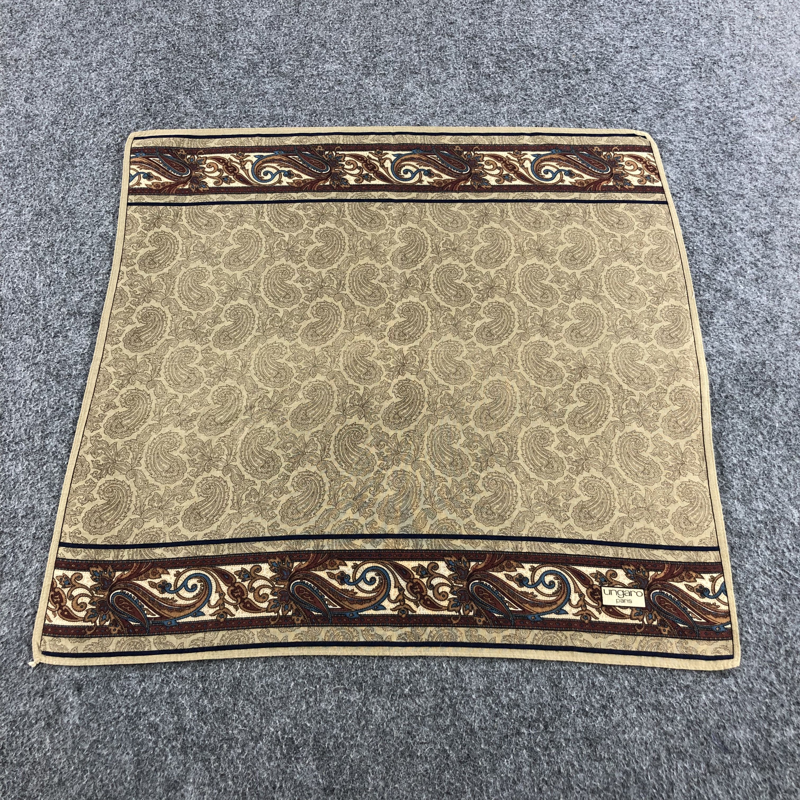 Emanuel Ungaro Ungaro Paris Paisley Handkerchief Neckerchief Bandana H1415 Size ONE SIZE - 2 Thumbnail