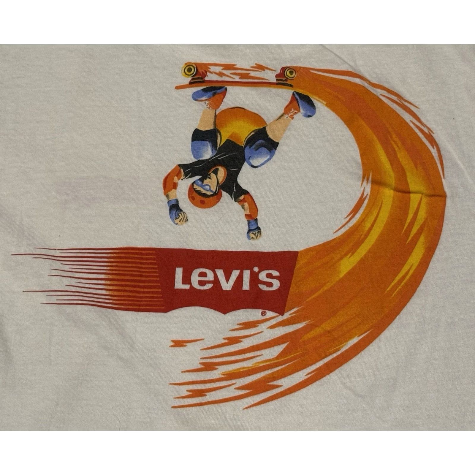 Levi's VINTAGE Levi's Skateboarding T-Shirt M/L White 80s Lion Vision World Industries Tony Hawk Logo Crew Neck Men S/M/L Cotton Short Sleeve Graphic Print Size US L / EU 52-54 / 3 - 3 Thumbnail