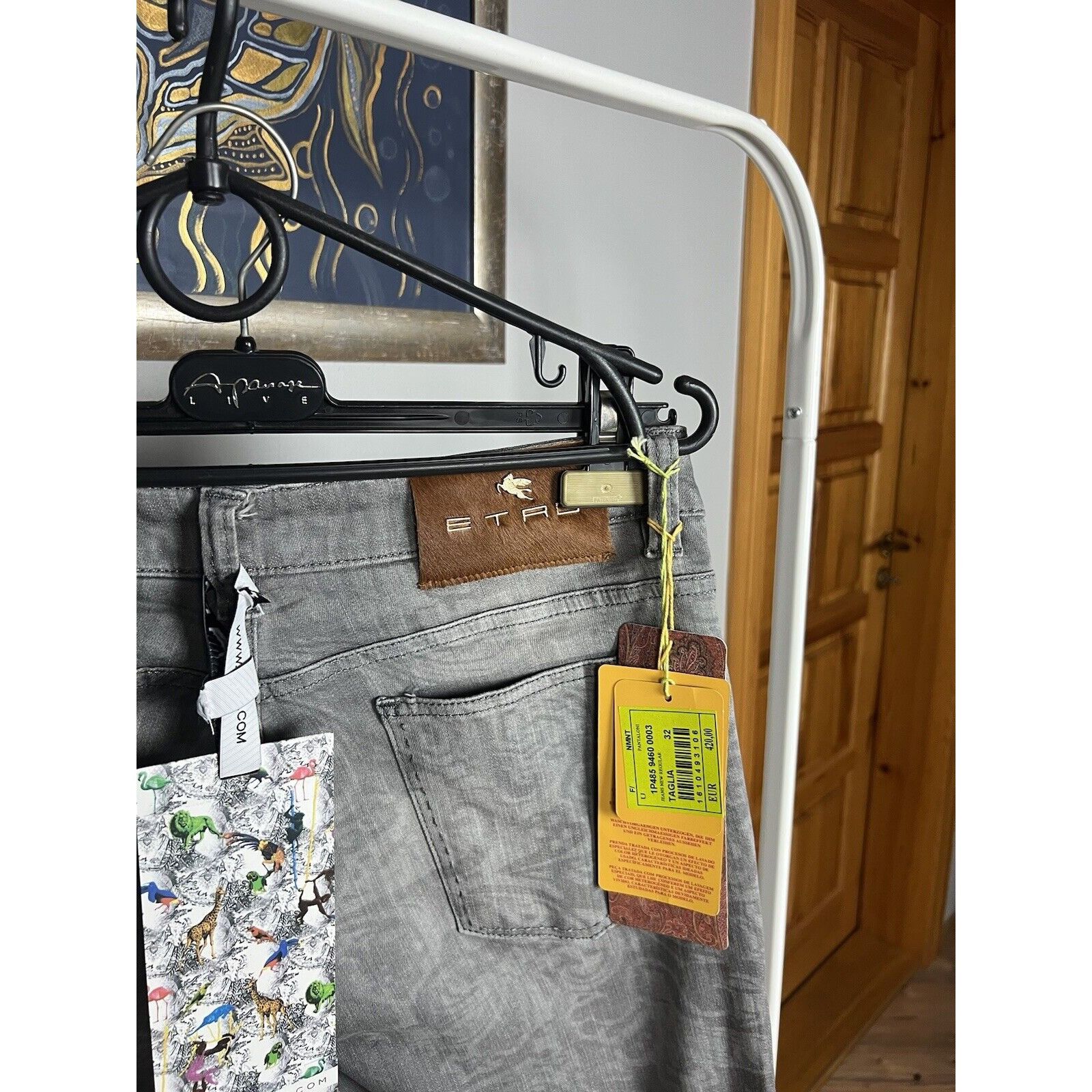 Etro NWT ETRO Paisley Men`s Gray Slim Fit Skinny Jeans Size 32 Size US 32 / EU 48 - 15 Thumbnail