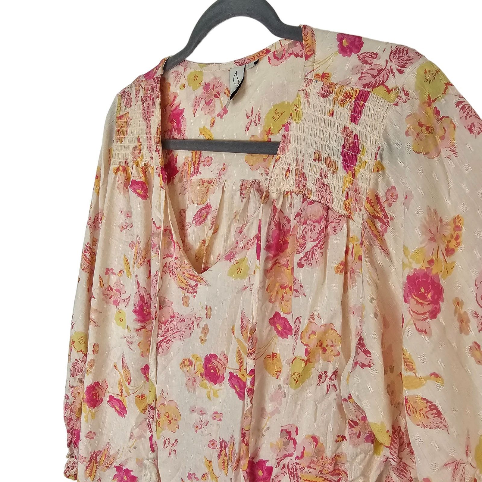 Joie Joie Floral Peasant Blouse Cottagecore Romantic Feminine Size M / US 6-8 / IT 42-44 - 6 Thumbnail