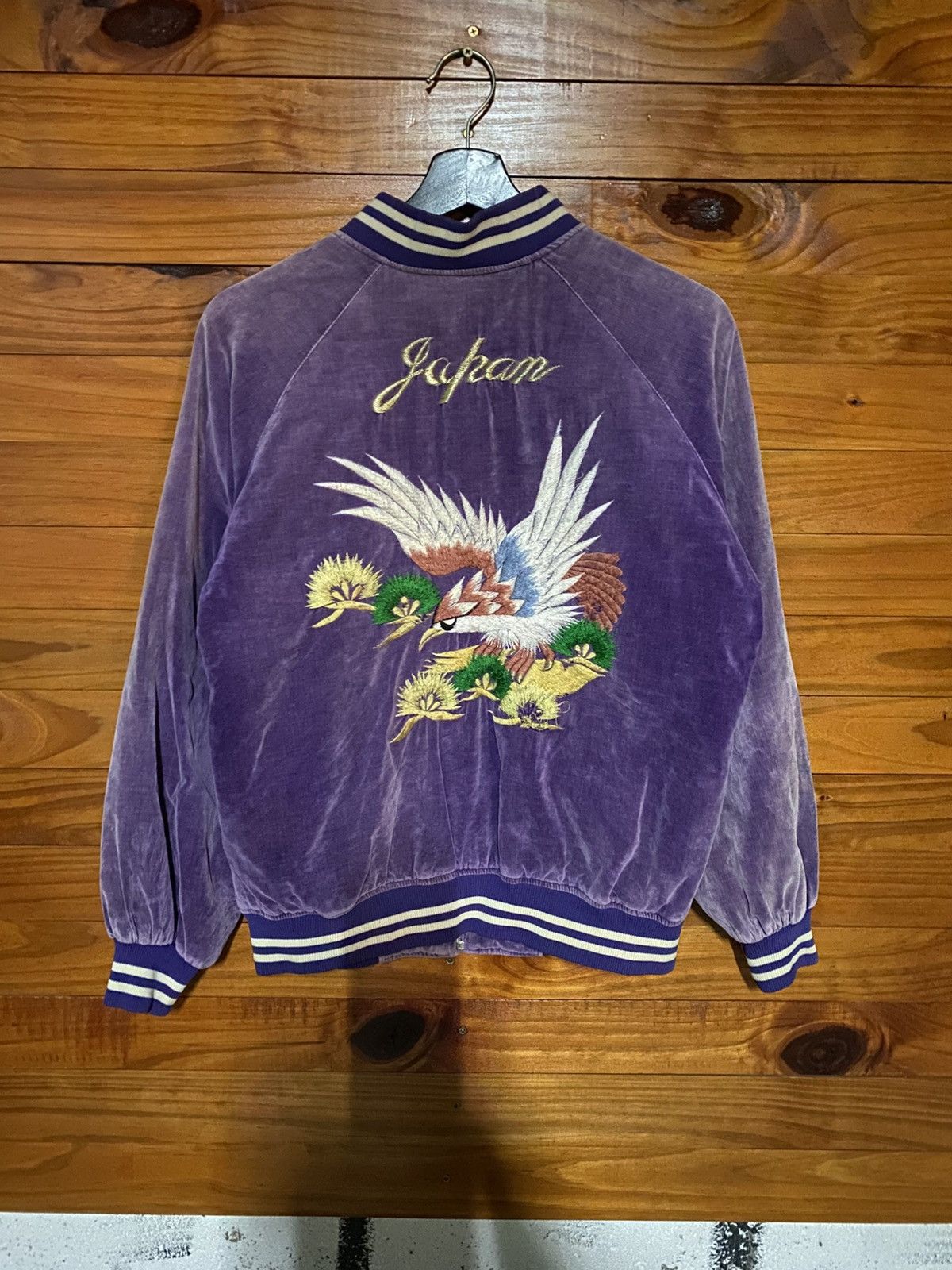 Japanese Brand Purple Velvet Sukajan “Japan” Embroidered Souvenir Jacket Size US S / EU 44-46 / 1 - 8 Thumbnail