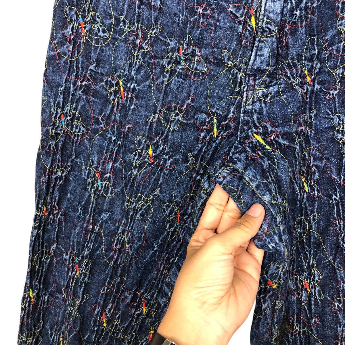 Japanese Brand 📌Vintage Denim Jeans Colourful Quilted Design Size 28" / US 6 / IT 42 - 17 Thumbnail