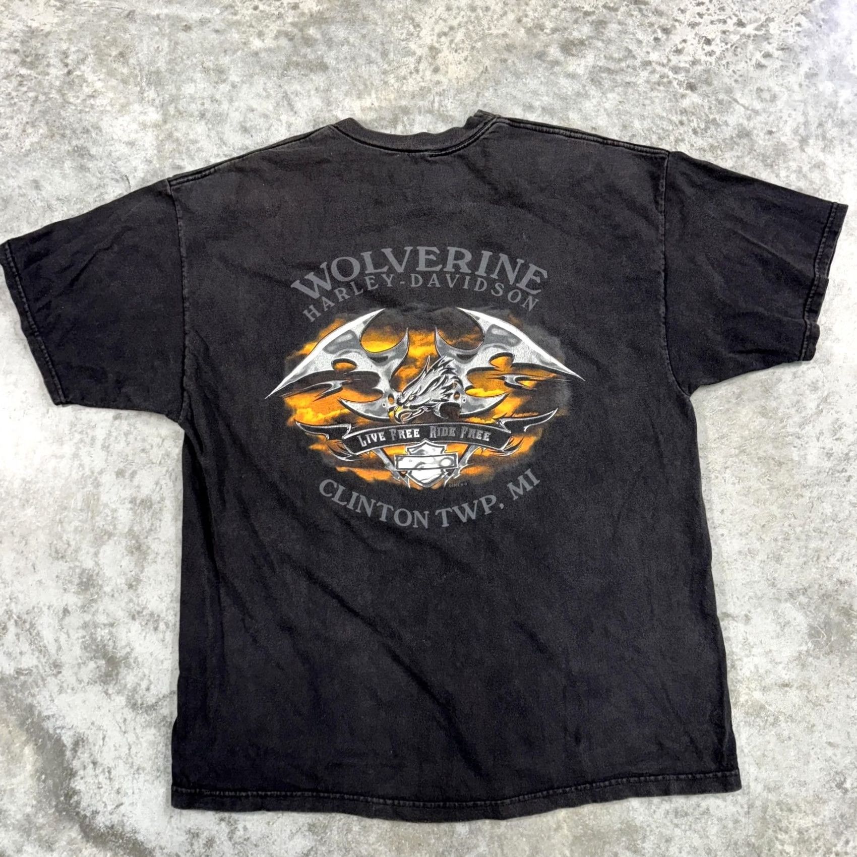 Harley Davidson VINTAGE Harley-Davidson Shirt Mens XL Black Eagle Flame Graphic Biker 2000s Size US XL / EU 56 / 4 - 5 Thumbnail