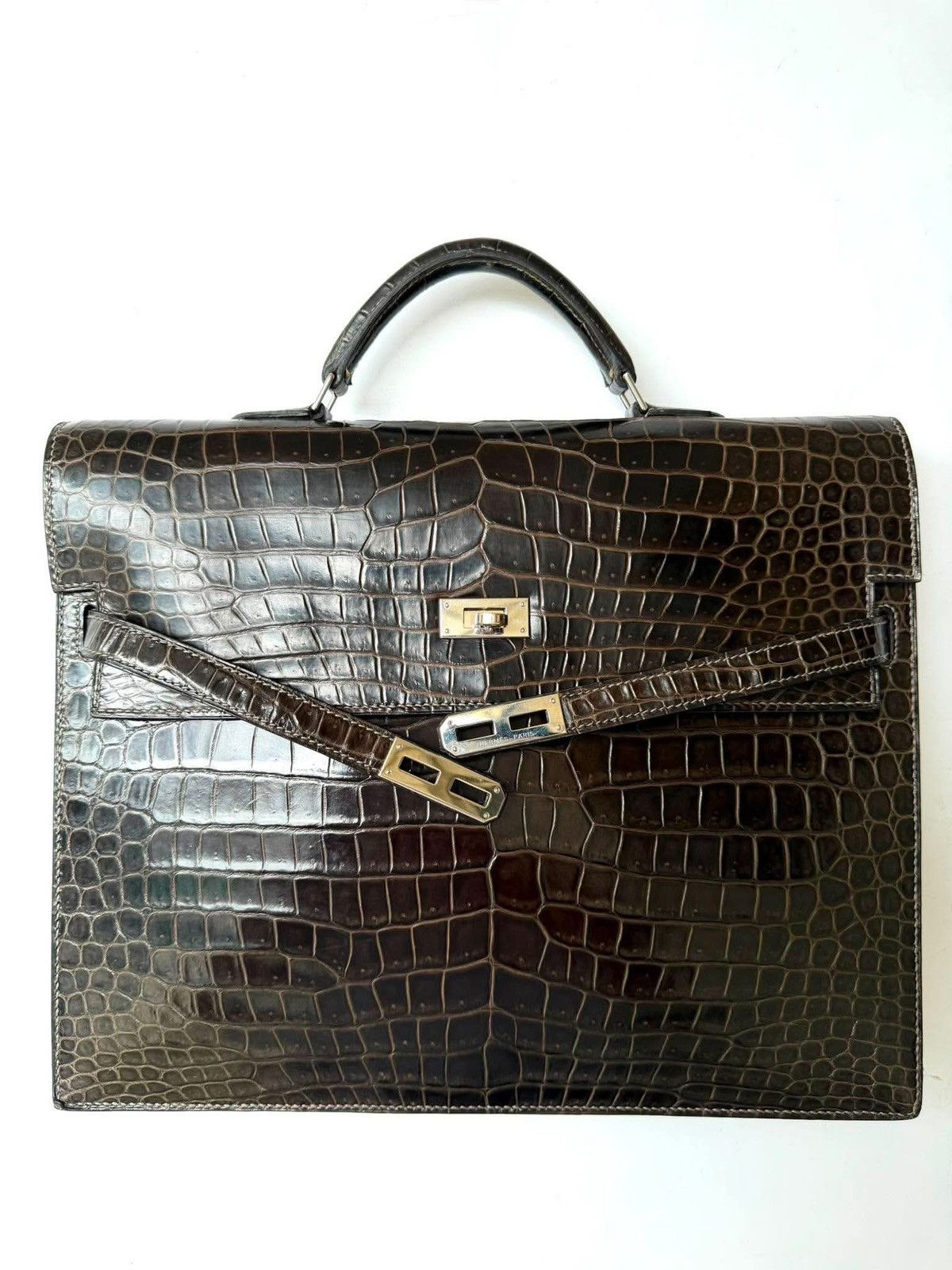 Hermes Hermes Kelly 2013 Depeches Exotic Crocodile Briefcase Bag Size ONE SIZE - 5 Thumbnail