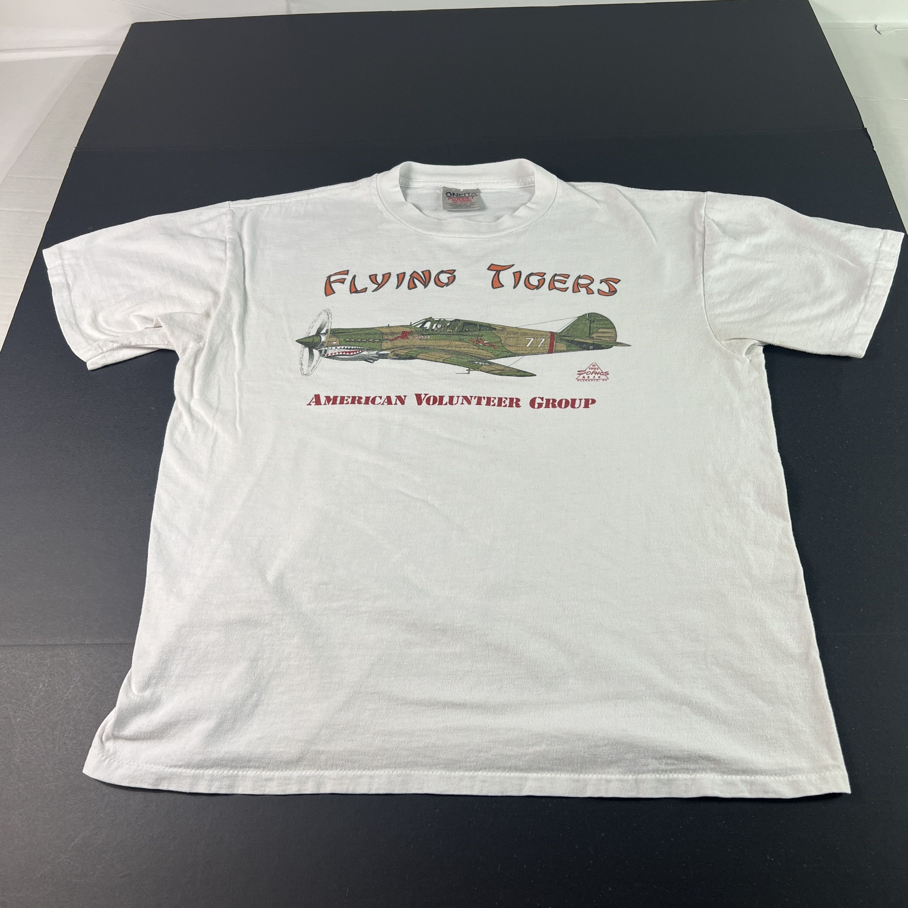 Other VTG 90s Flying Tiger Shirt White Dingy Fighter Plane Tee Size US M / EU 48-50 / 2 - 1 Thumbnail