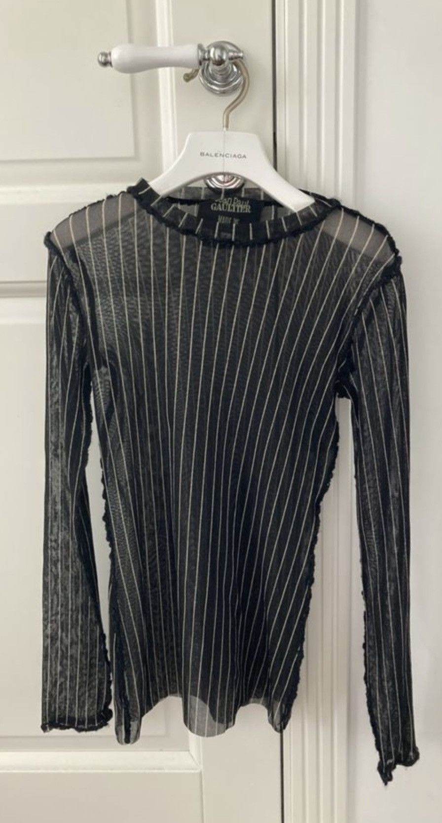 Jean Paul Gaultier Maille striped mesh top