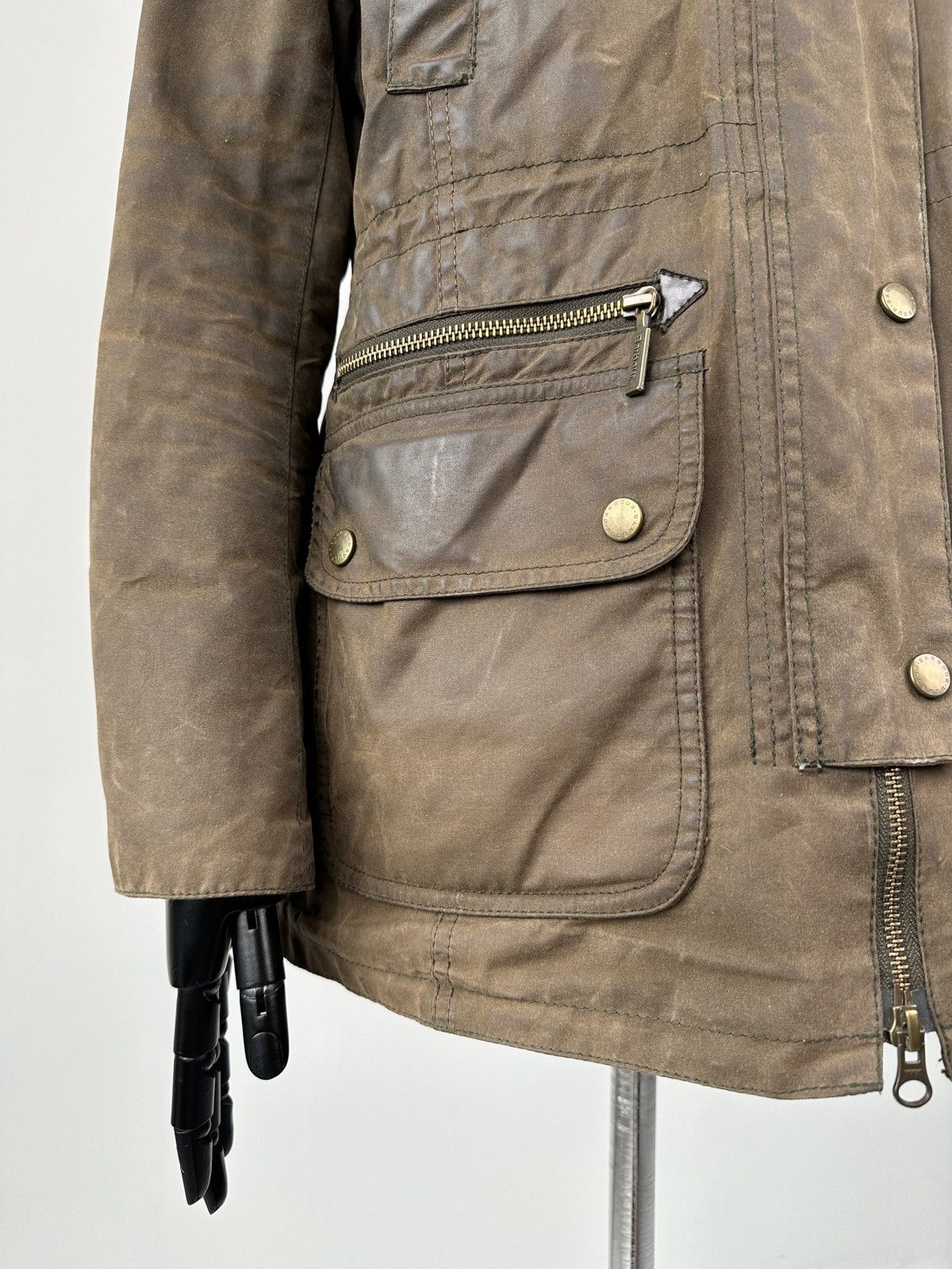 Barbour BARBOUR KELSALL Wax Parka Jacket Fur Hood Women’s Coat Size M / US 6-8 / IT 42-44 - 14 Thumbnail