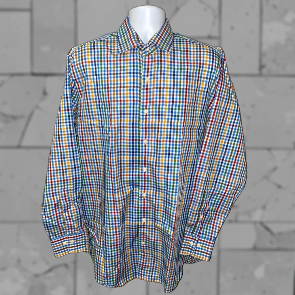 Peter Millar Peter Millar Mens Checkered Button-Up Shirt Long Sleeve Size L Multicolor Casual Size US L / EU 52-54 / 3 - 1 Thumbnail